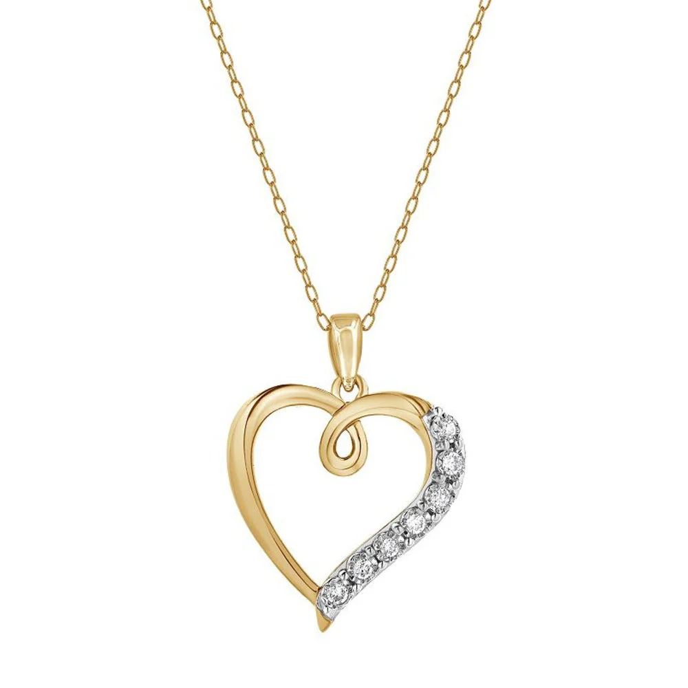 0.10 Carat Lab Grown Diamond Open Heart Pendant Necklace - Image 2