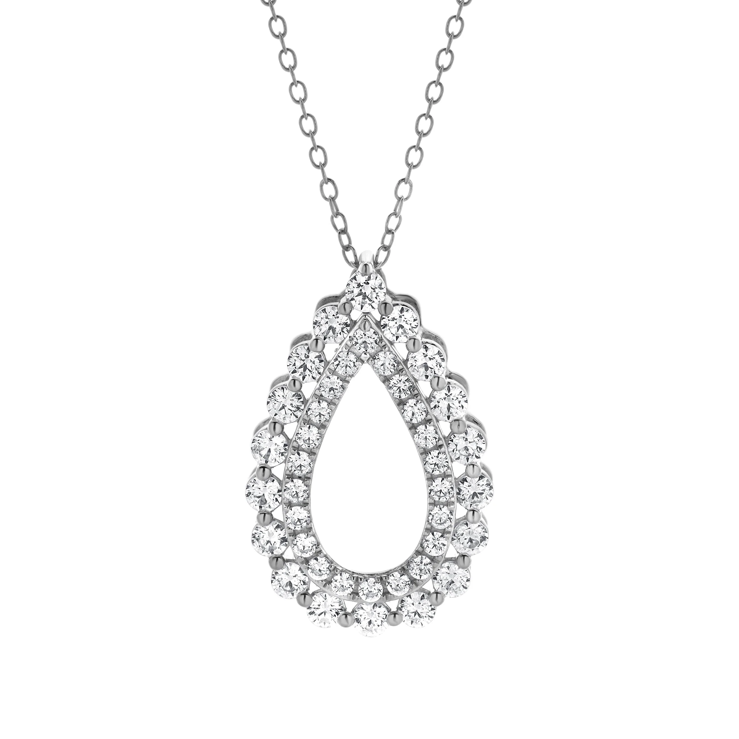 1 Carat Lab Grown Diamond Teardrop Pendant Necklace