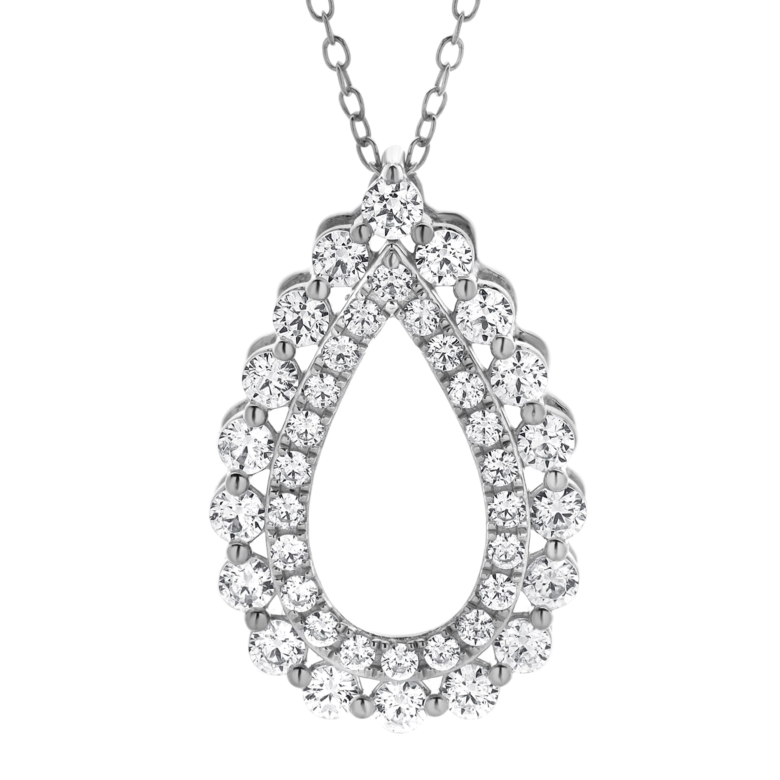 1 Carat Lab Grown Diamond Teardrop Pendant Necklace - Image 2