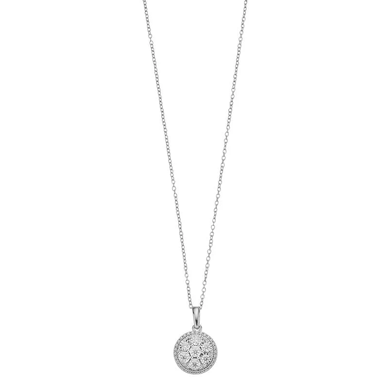 0.25 Carat Lab Grown Diamond Cluster Pendant Necklace