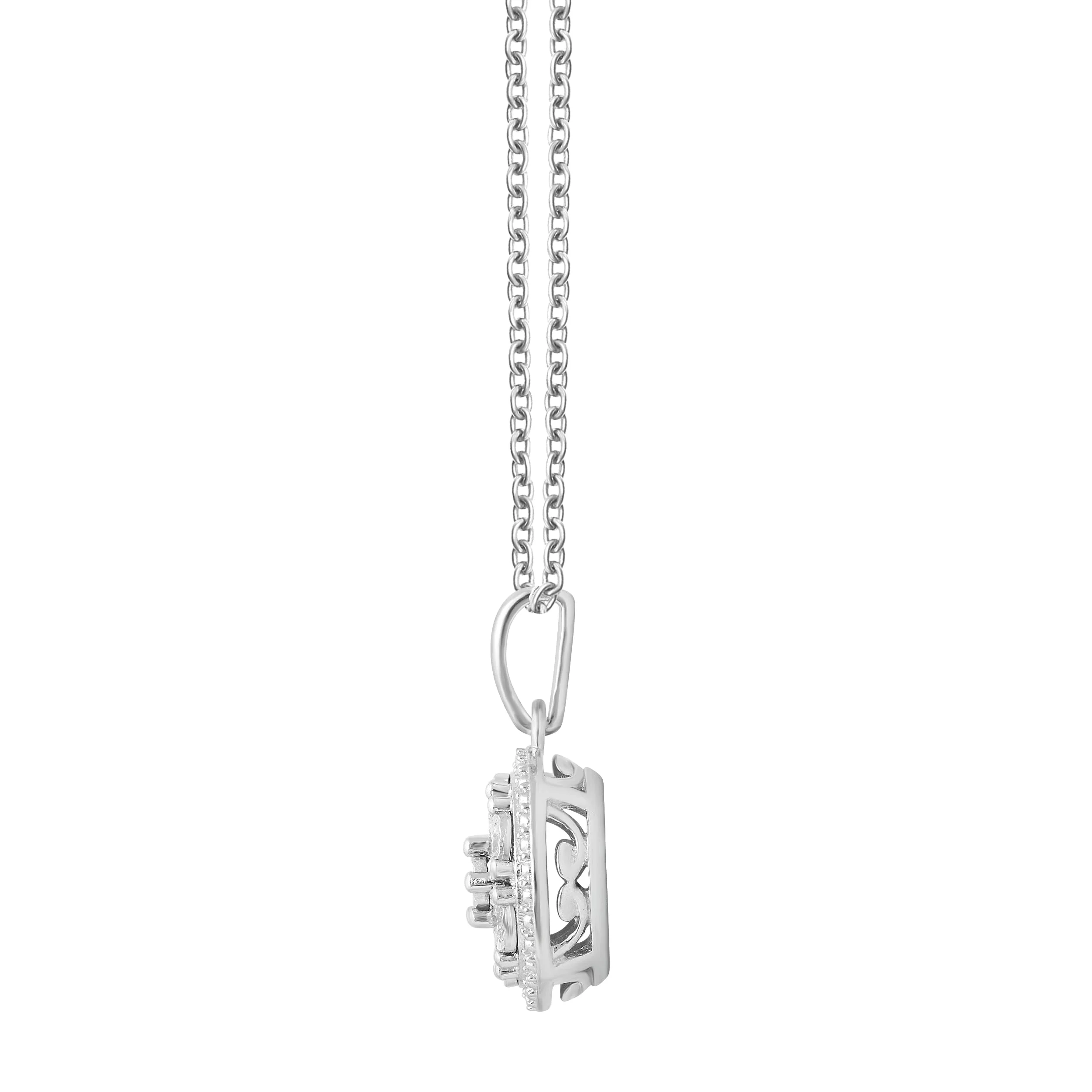 0.25 Carat Lab Grown Diamond Cluster Pendant Necklace - Image 4