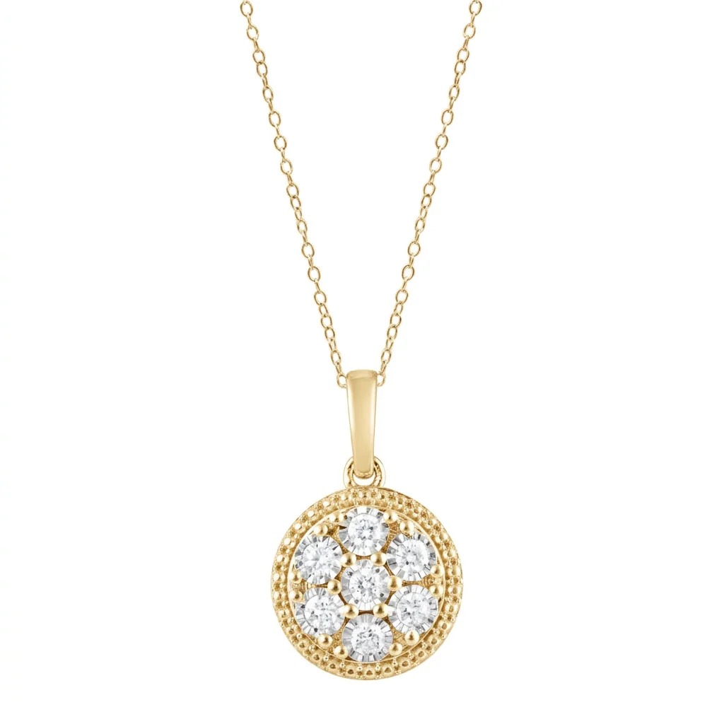 0.25 Carat Lab Grown Diamond Cluster Pendant Necklace - Image 6