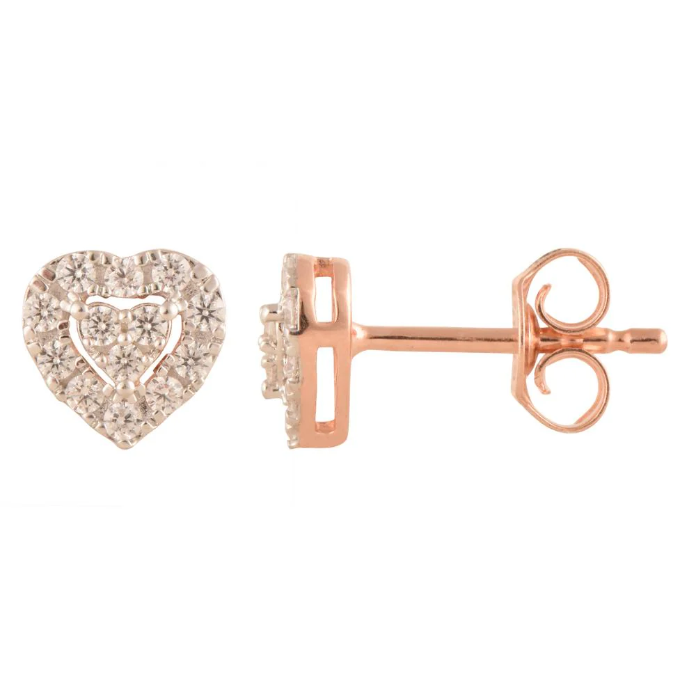 0.25 Carat Lab Grown Halo Diamond Heart Stud Earrings - Image 4