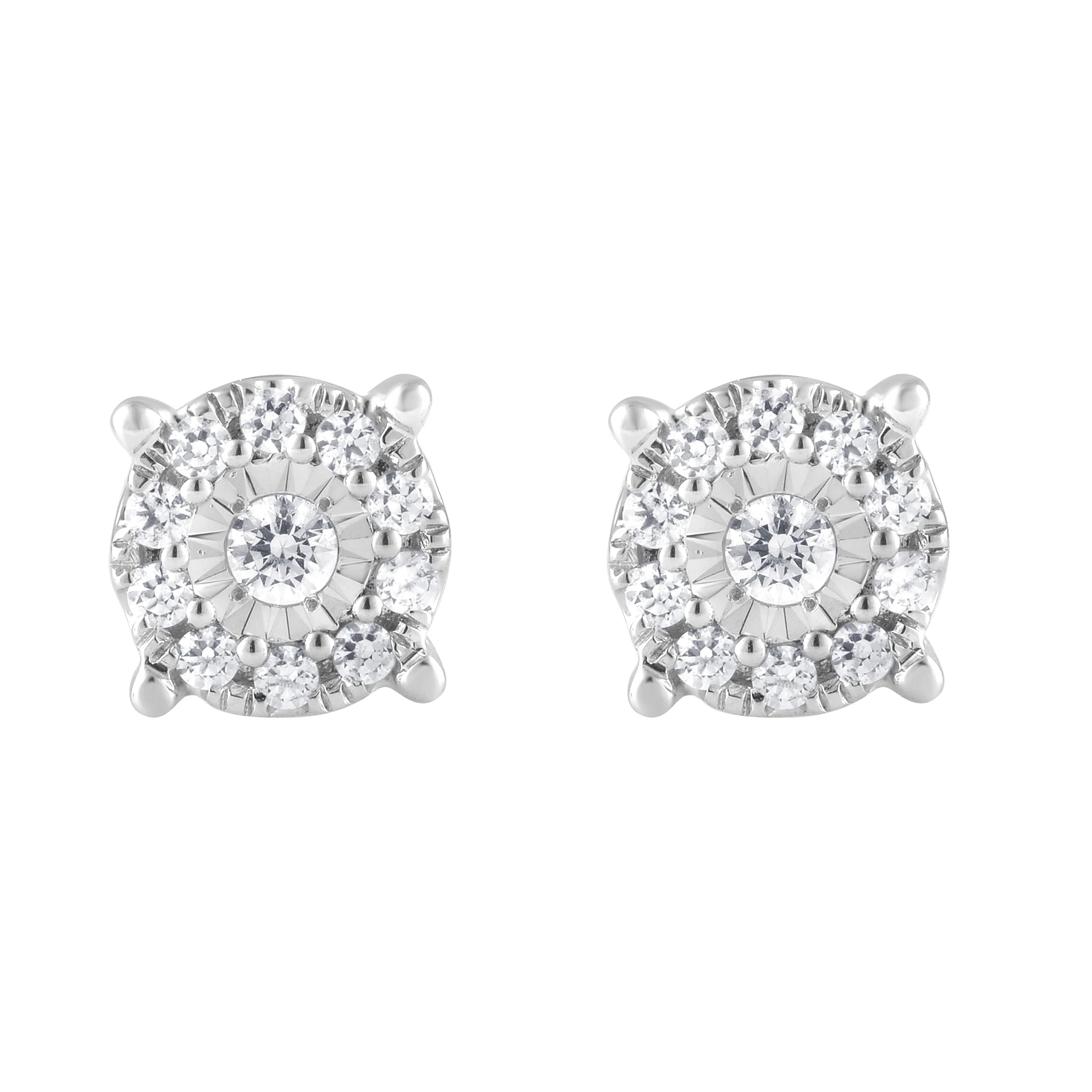 0.25 Carat Lab Grown Halo Diamond Stud Earrings - Image 2