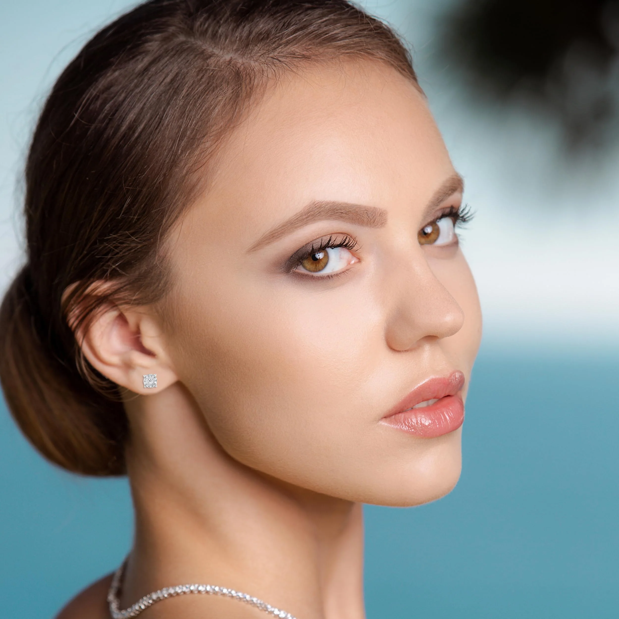 0.25 Carat Lab Grown Halo Diamond Stud Earrings - Image 3