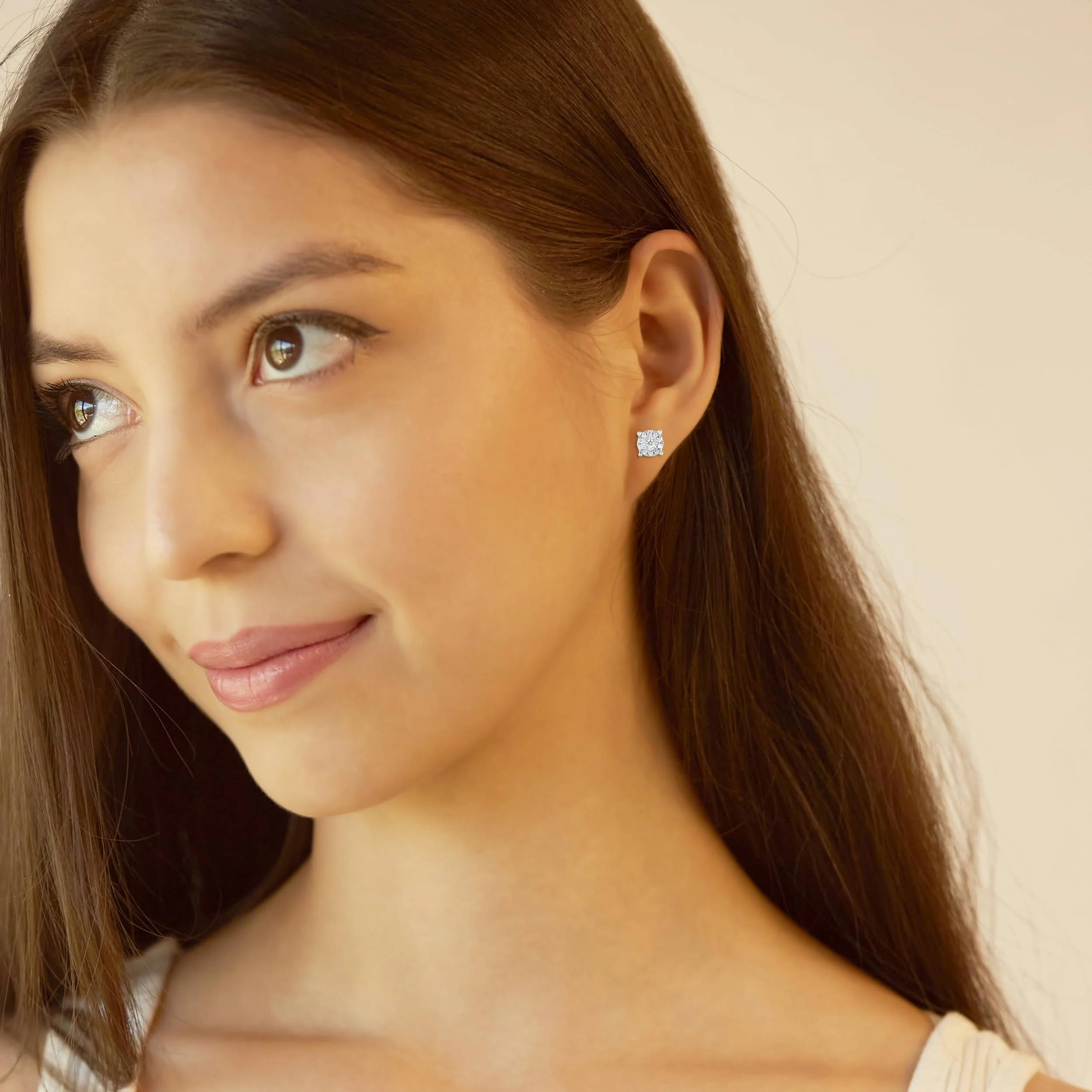 0.25 Carat Lab Grown Halo Diamond Stud Earrings - Image 4