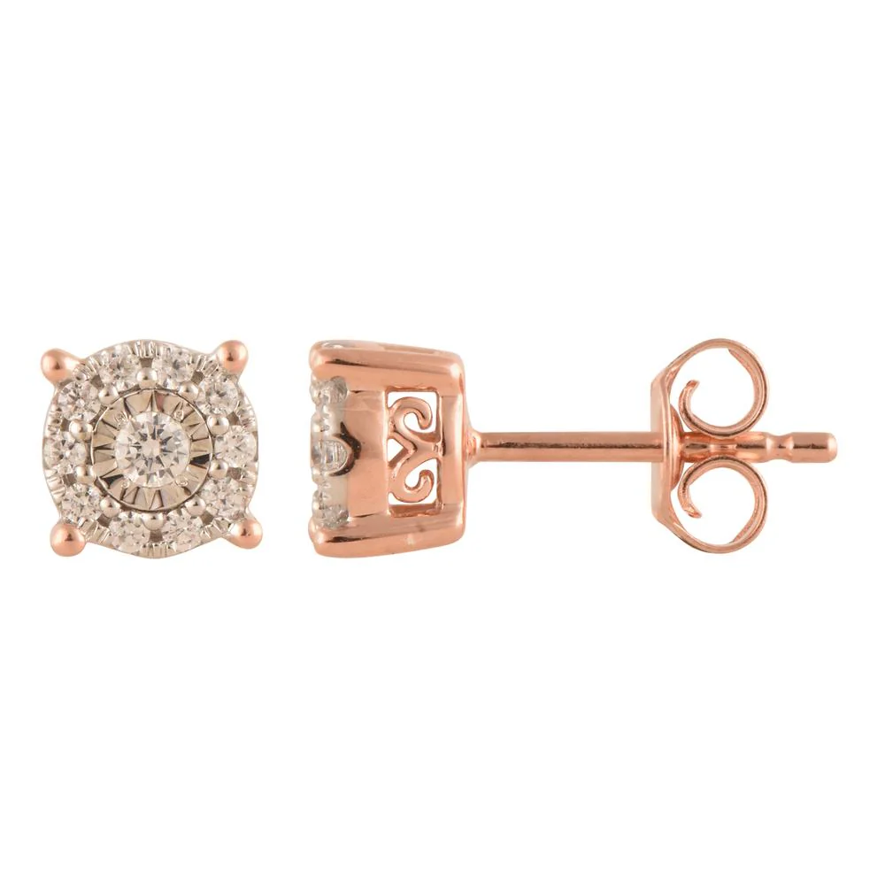 0.25 Carat Lab Grown Halo Diamond Stud Earrings - Image 5