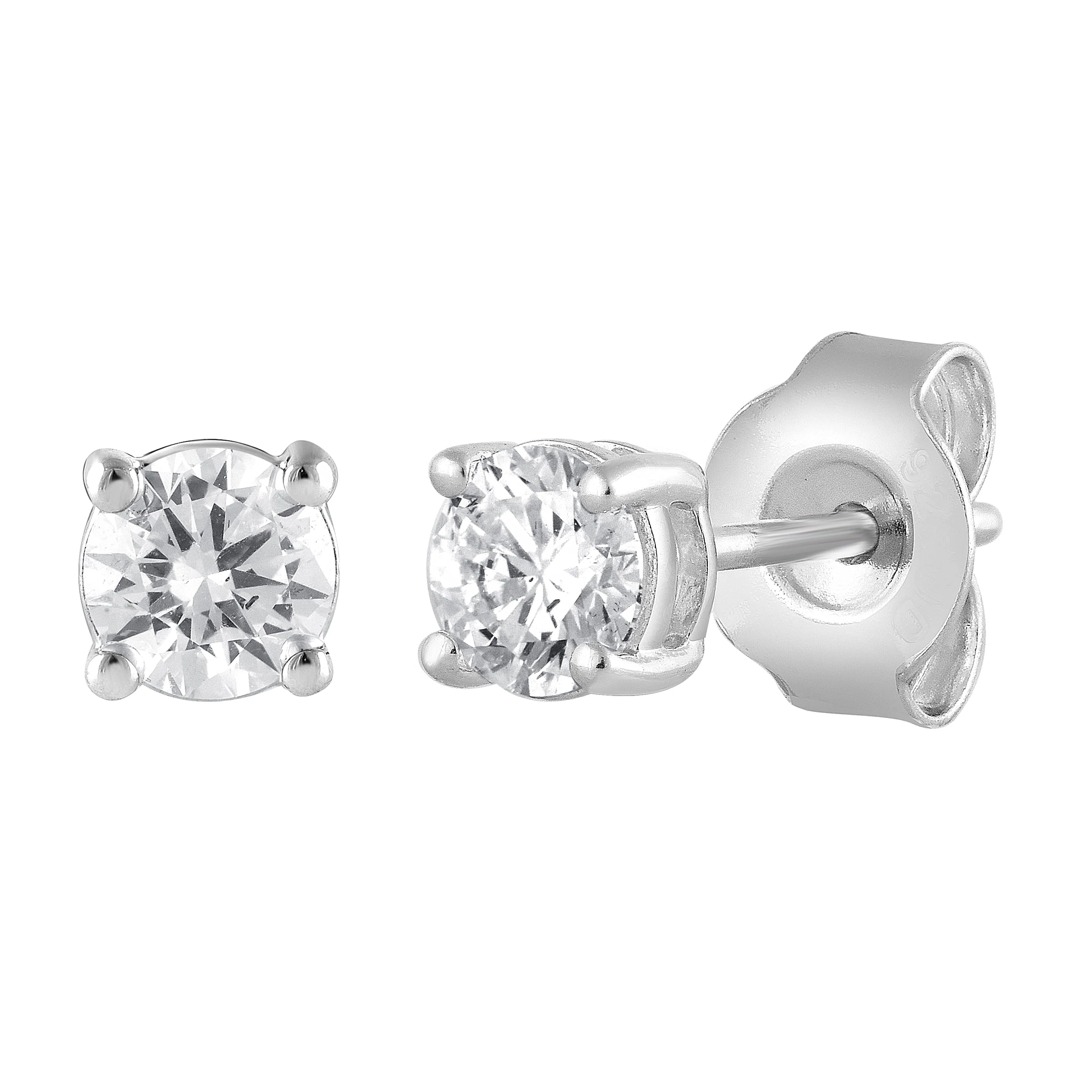 0.50 Carat Lab Grown Round Cut Diamond Stud Earrings