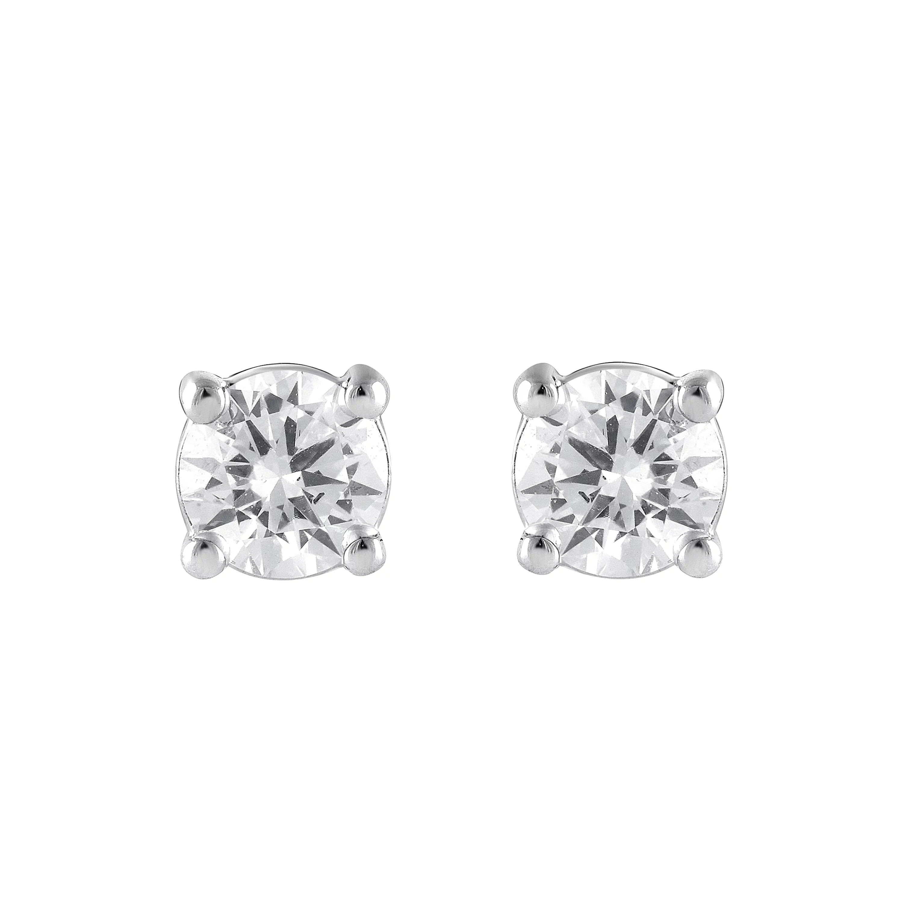 0.50 Carat Lab Grown Round Cut Diamond Stud Earrings - Image 2