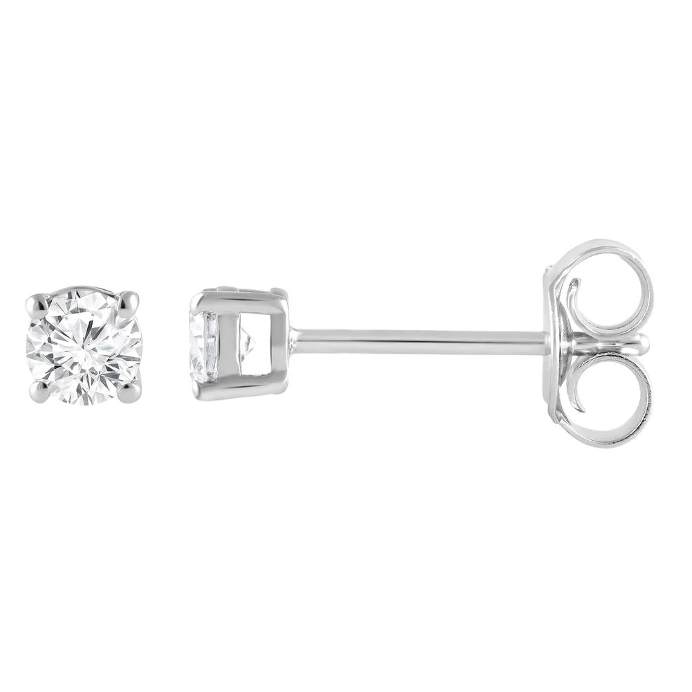 0.50 Carat Lab Grown Round Cut Diamond Stud Earrings - Image 3