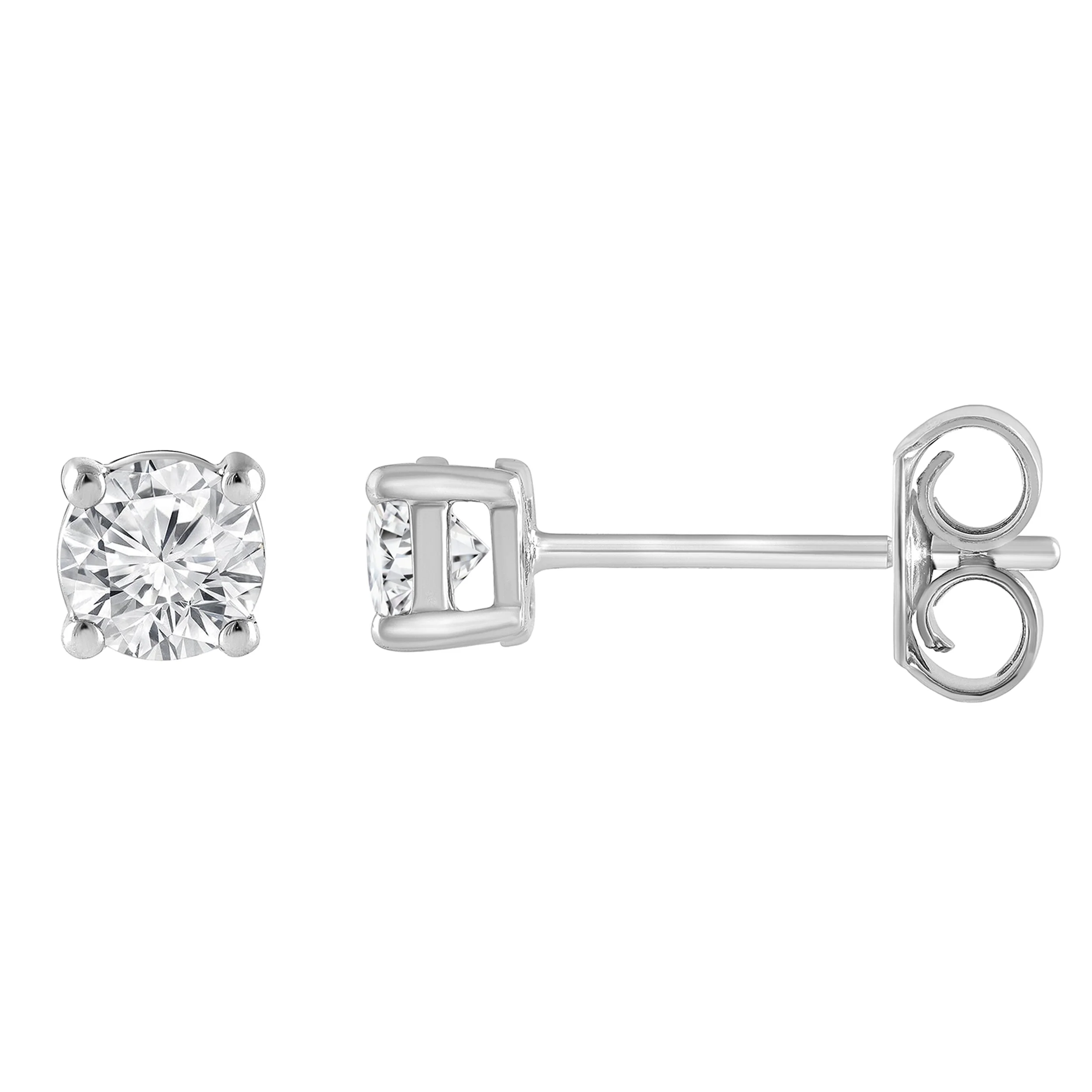 0.50 Carat Lab Grown Round Cut Diamond Stud Earrings - Image 4
