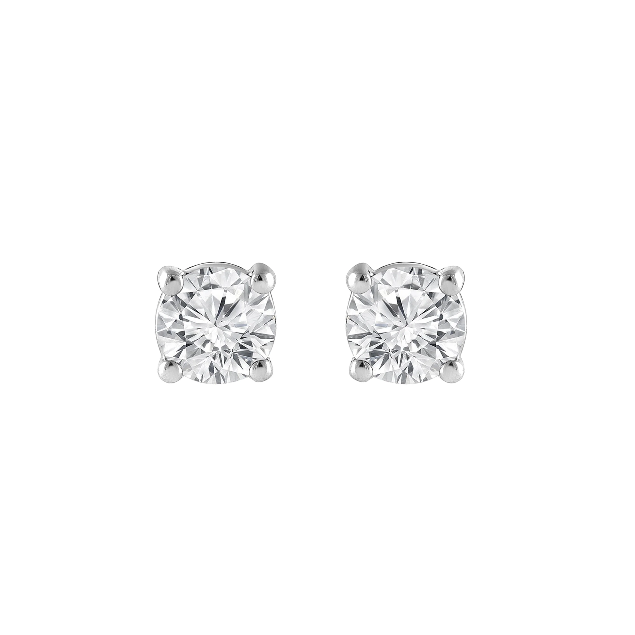 0.50 Carat Lab Grown Round Cut Diamond Stud Earrings - Image 5
