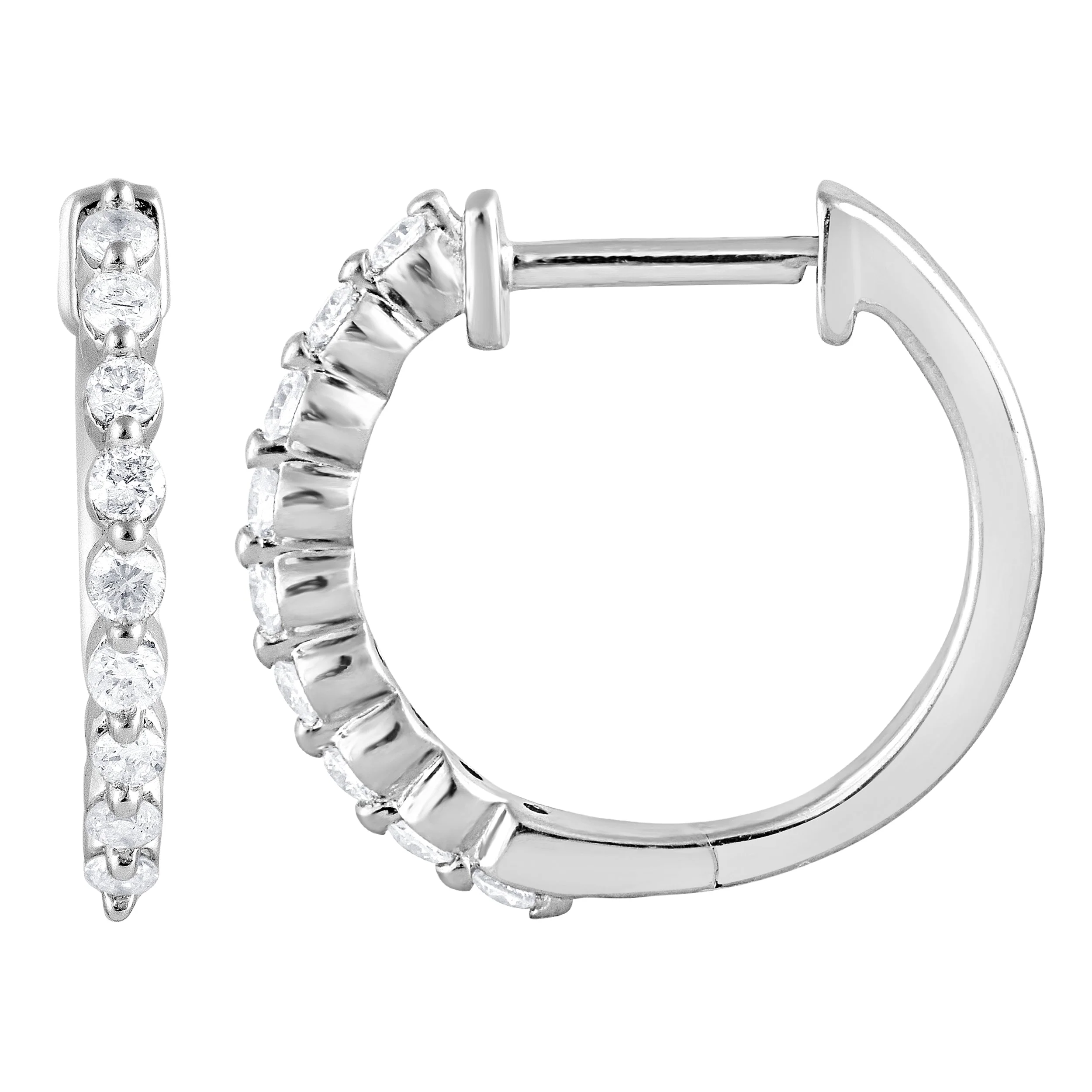 0.25 Carat Lab Grown Single Row Diamond Hoop Earrings - Image 2