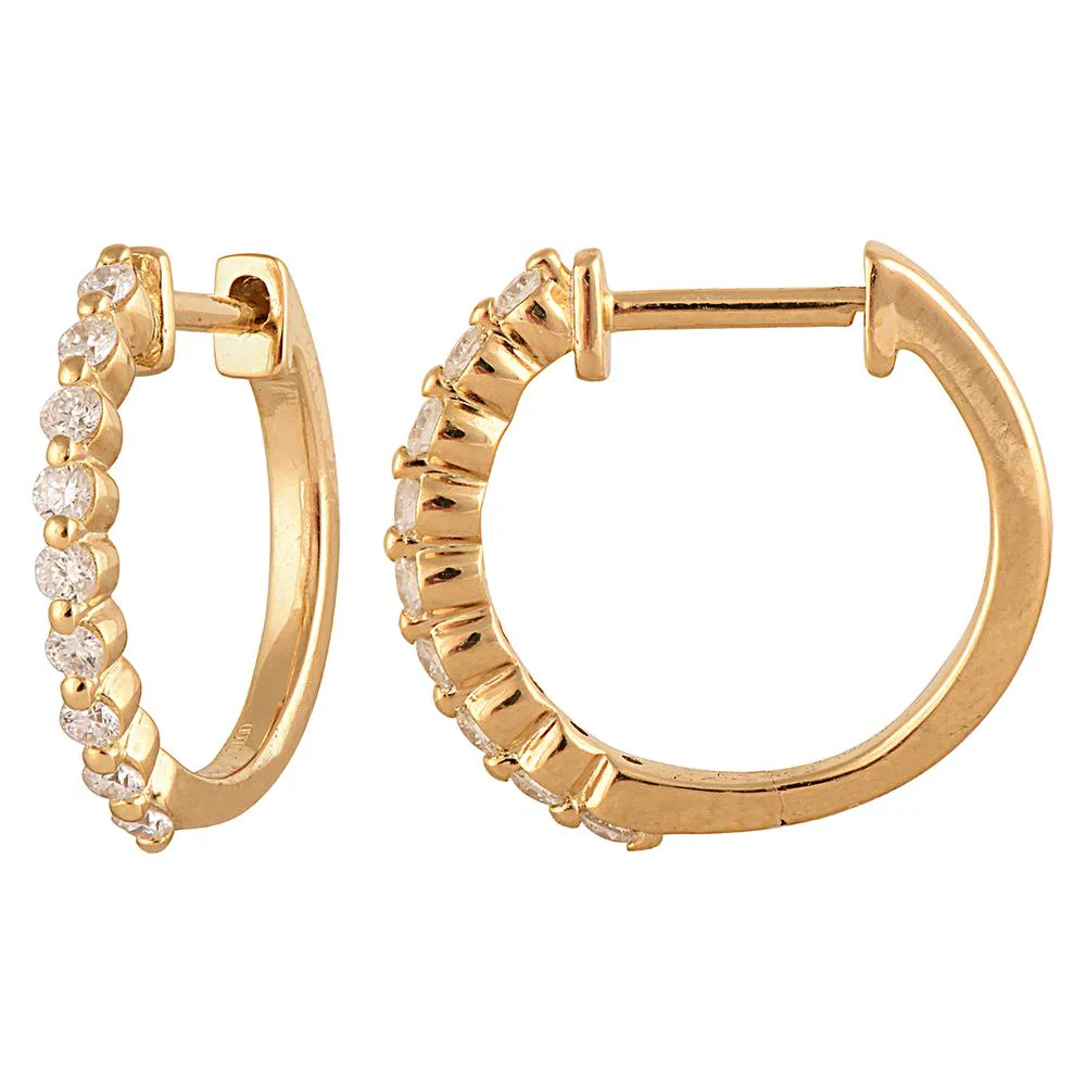 0.25 Carat Lab Grown Single Row Diamond Hoop Earrings - Image 5
