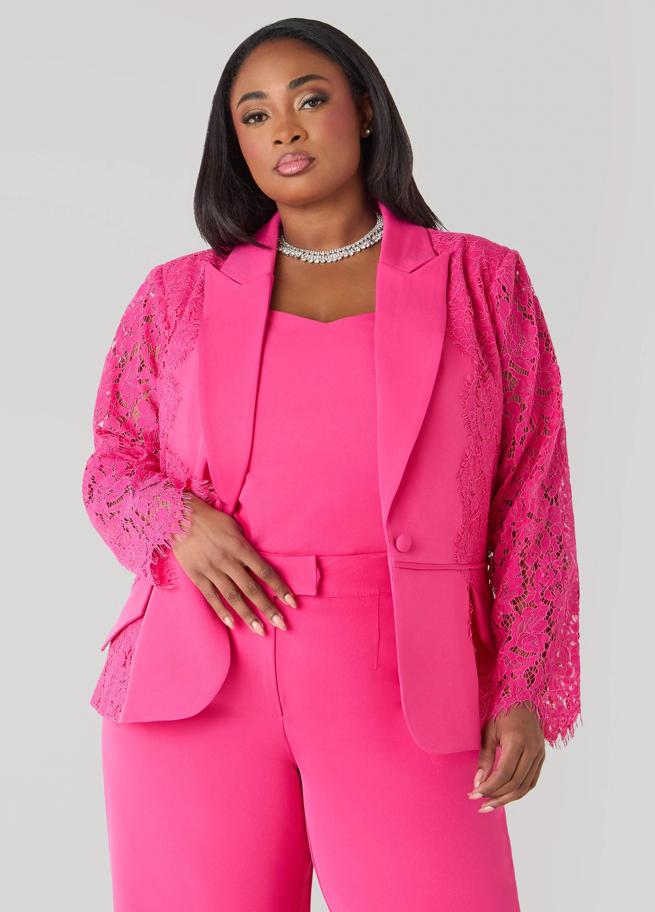 Lace Paneled Blazer - Image 4