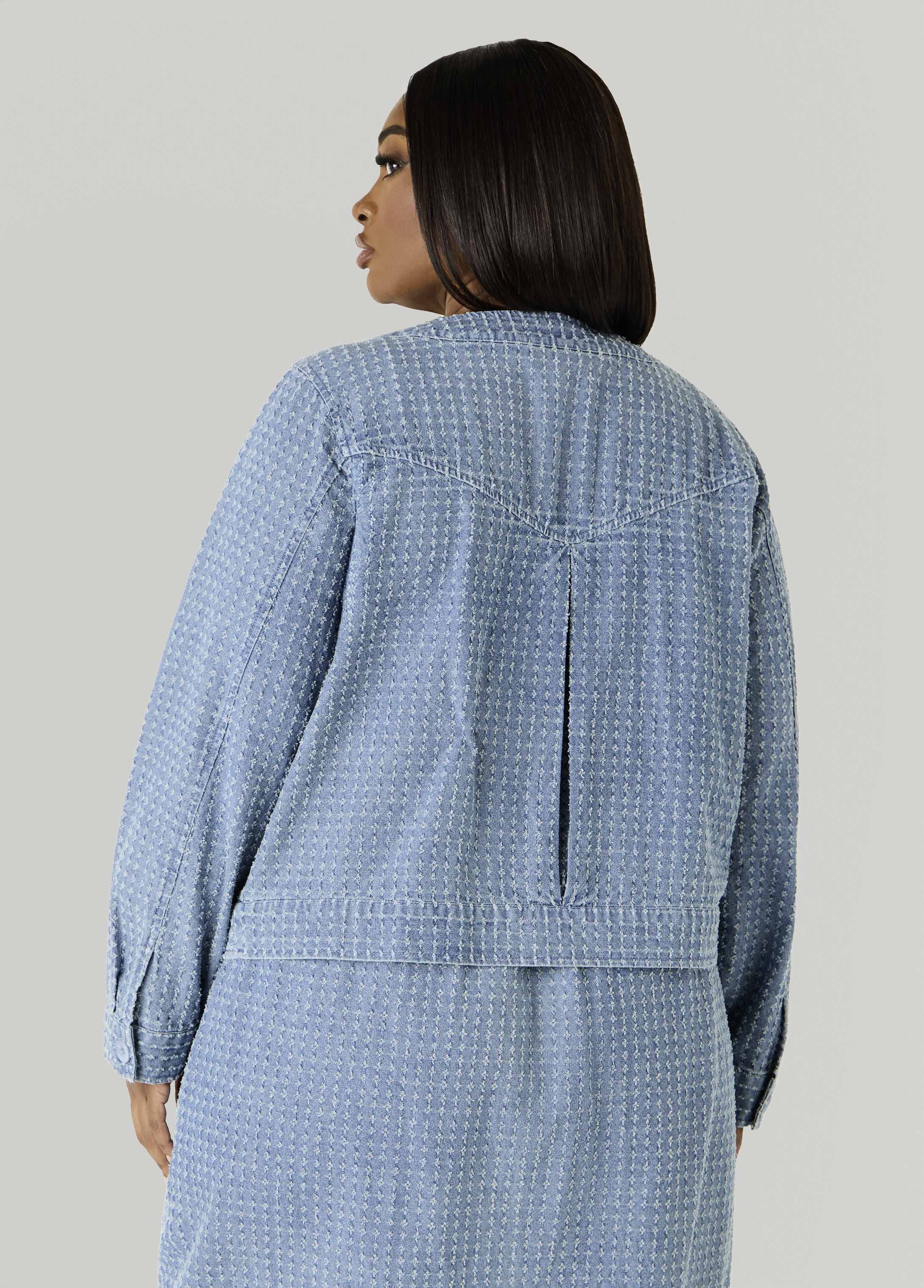 Textured Denim Jacket - Image 2