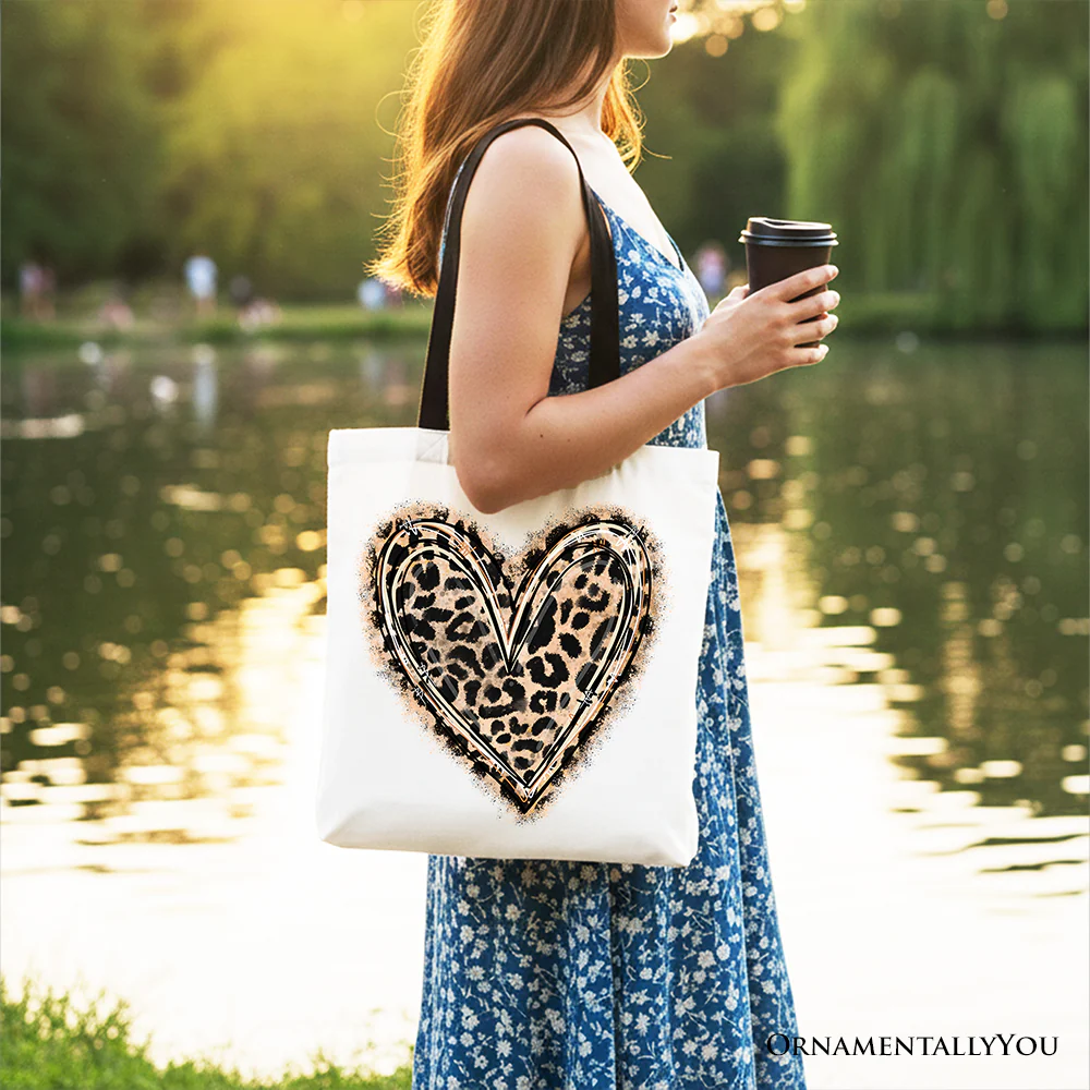 Leopard Heart Valentine Tote Bag - Image 2