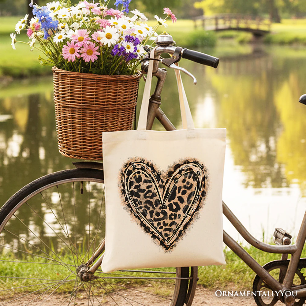 Leopard Heart Valentine Tote Bag - Image 3