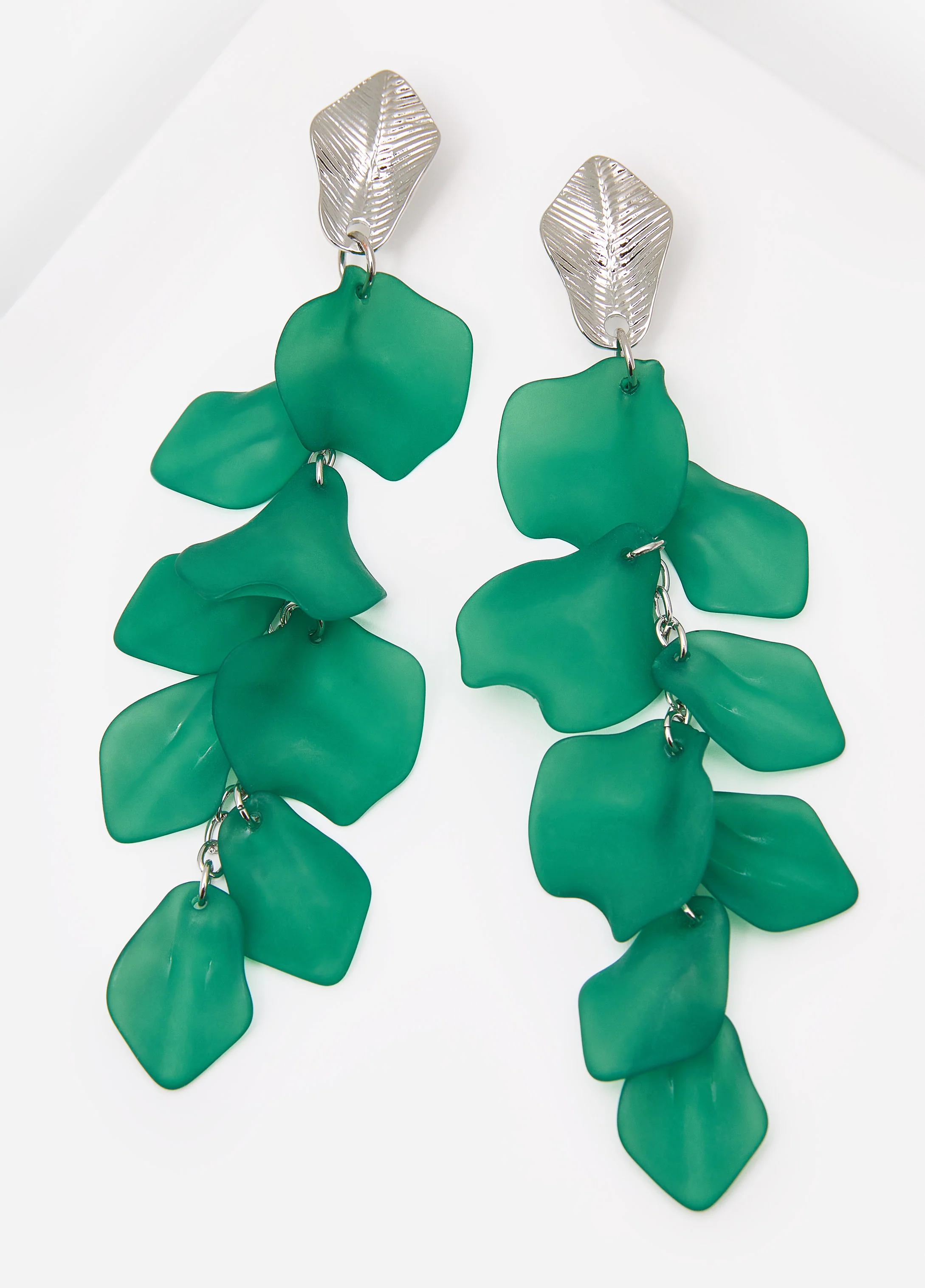 Cascading Matte Petal Earrings - Image 2
