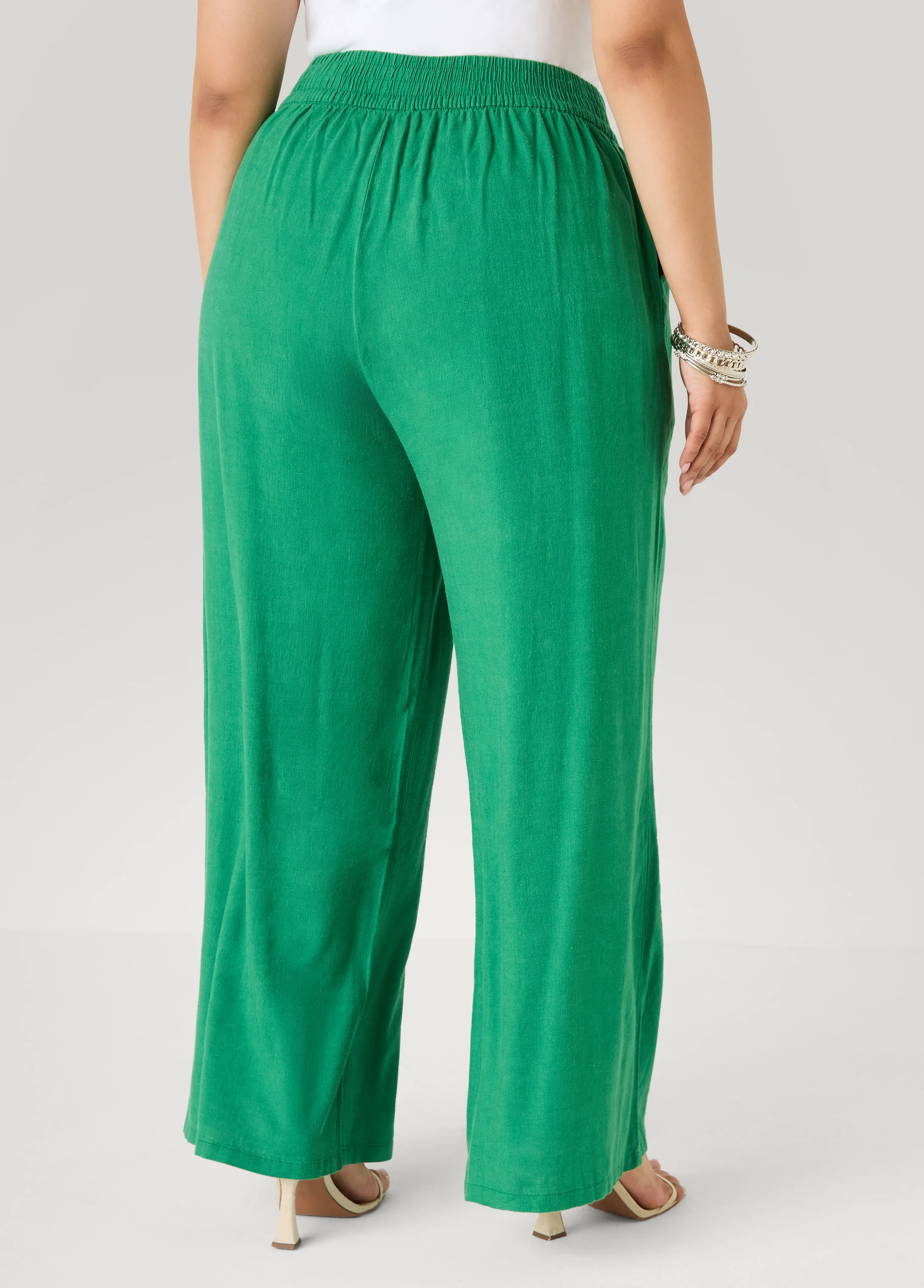 Linen Blend Pull On Pants - Image 2