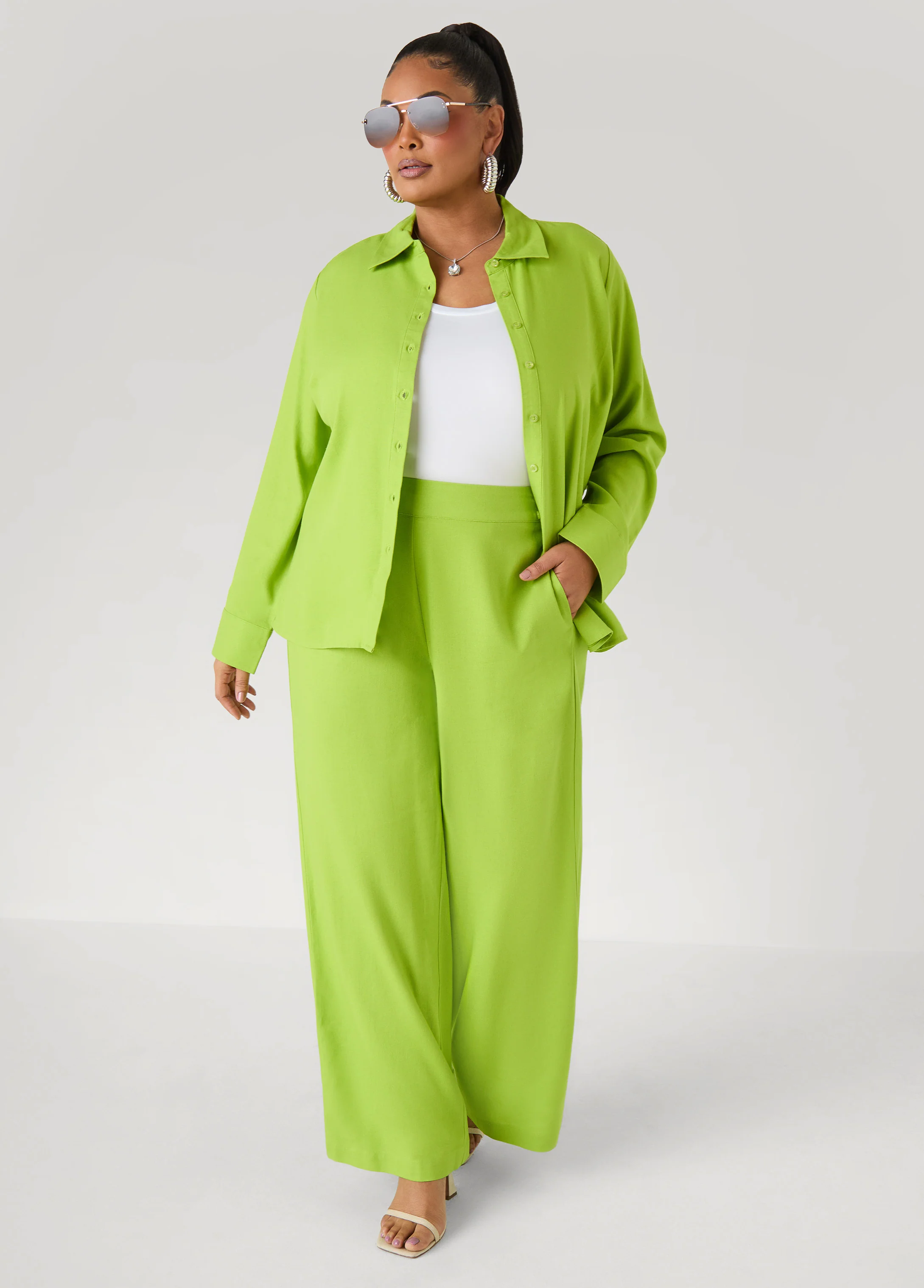 Long Sleeved Linen Blend Shirt - Image 3