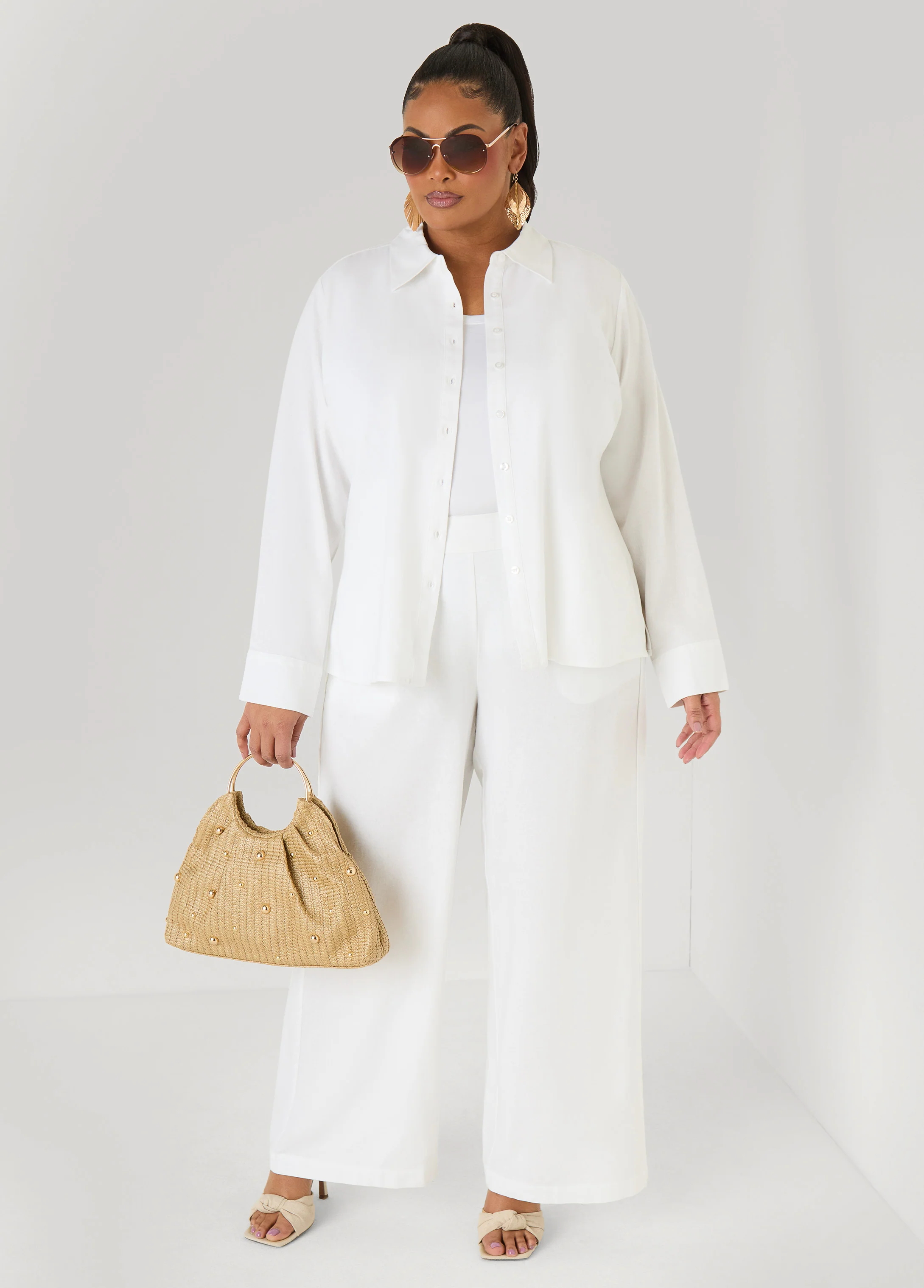 Long Sleeved Linen Blend Shirt - Image 7