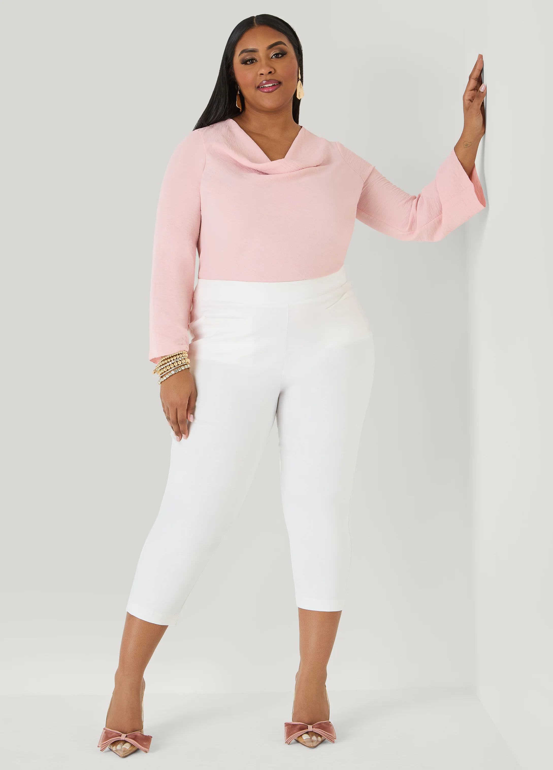 Textured Cowl Neck Blouse - Image 3