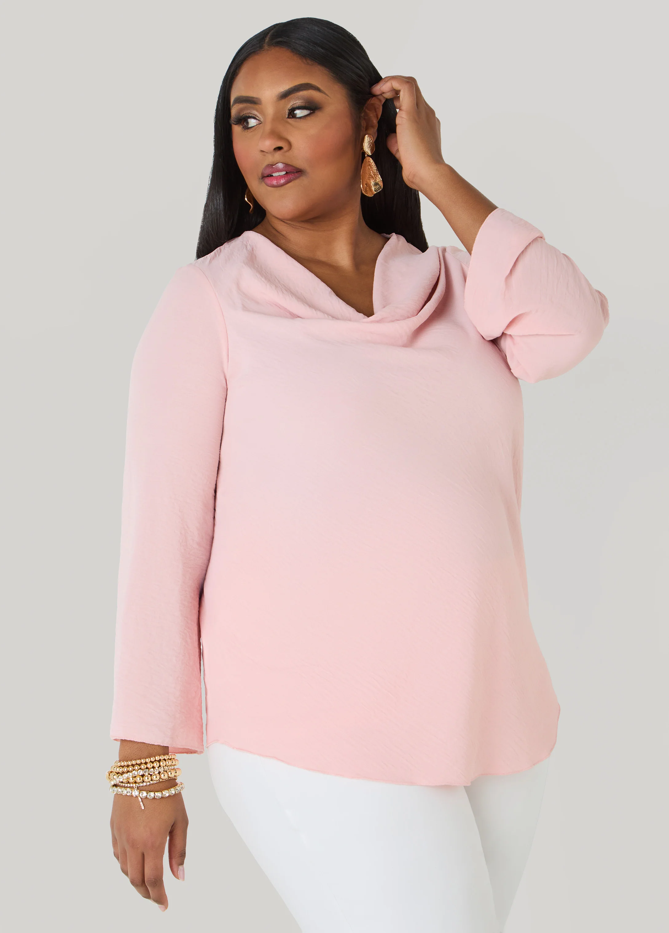 Textured Cowl Neck Blouse - Image 5