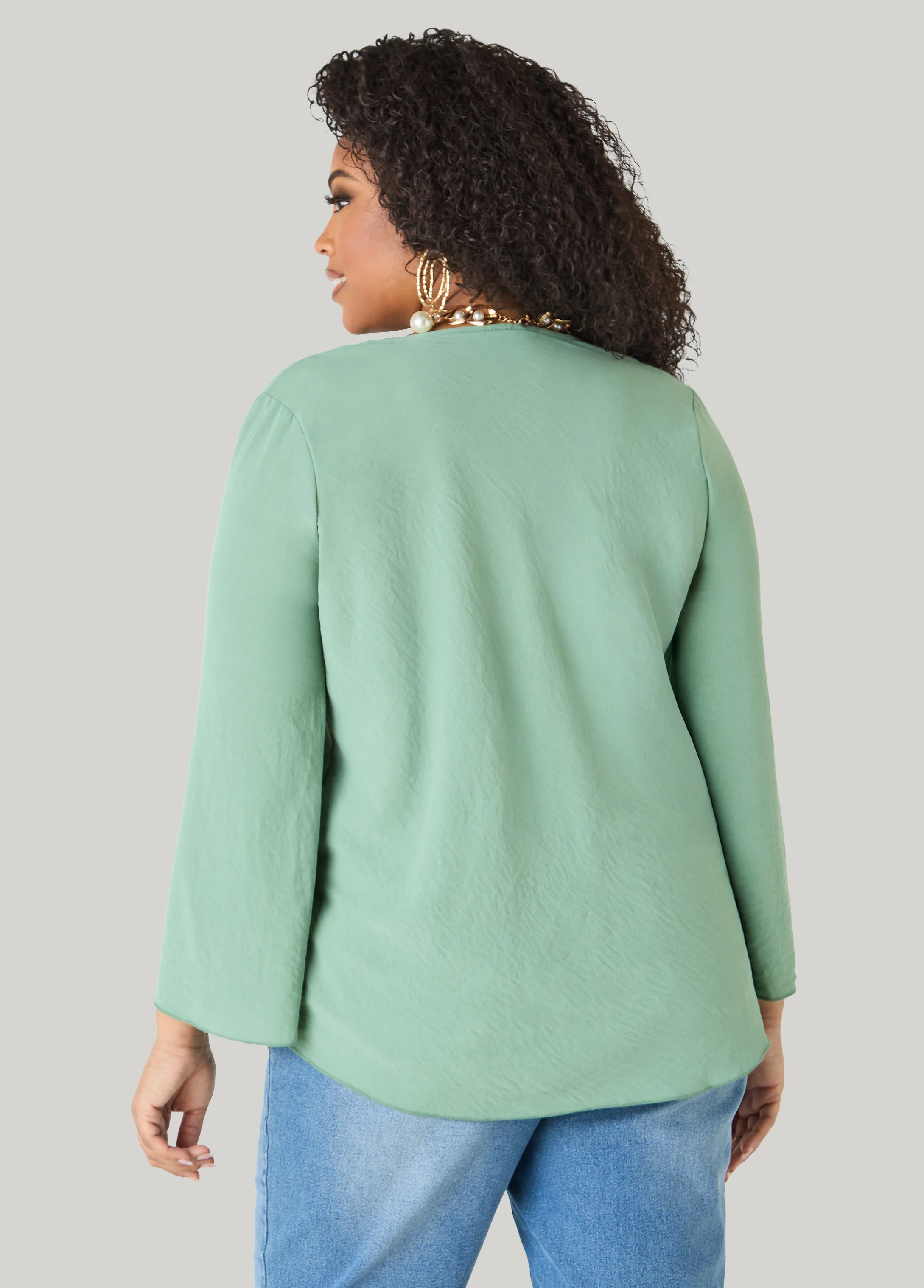Textured Cowl Neck Blouse - Image 7