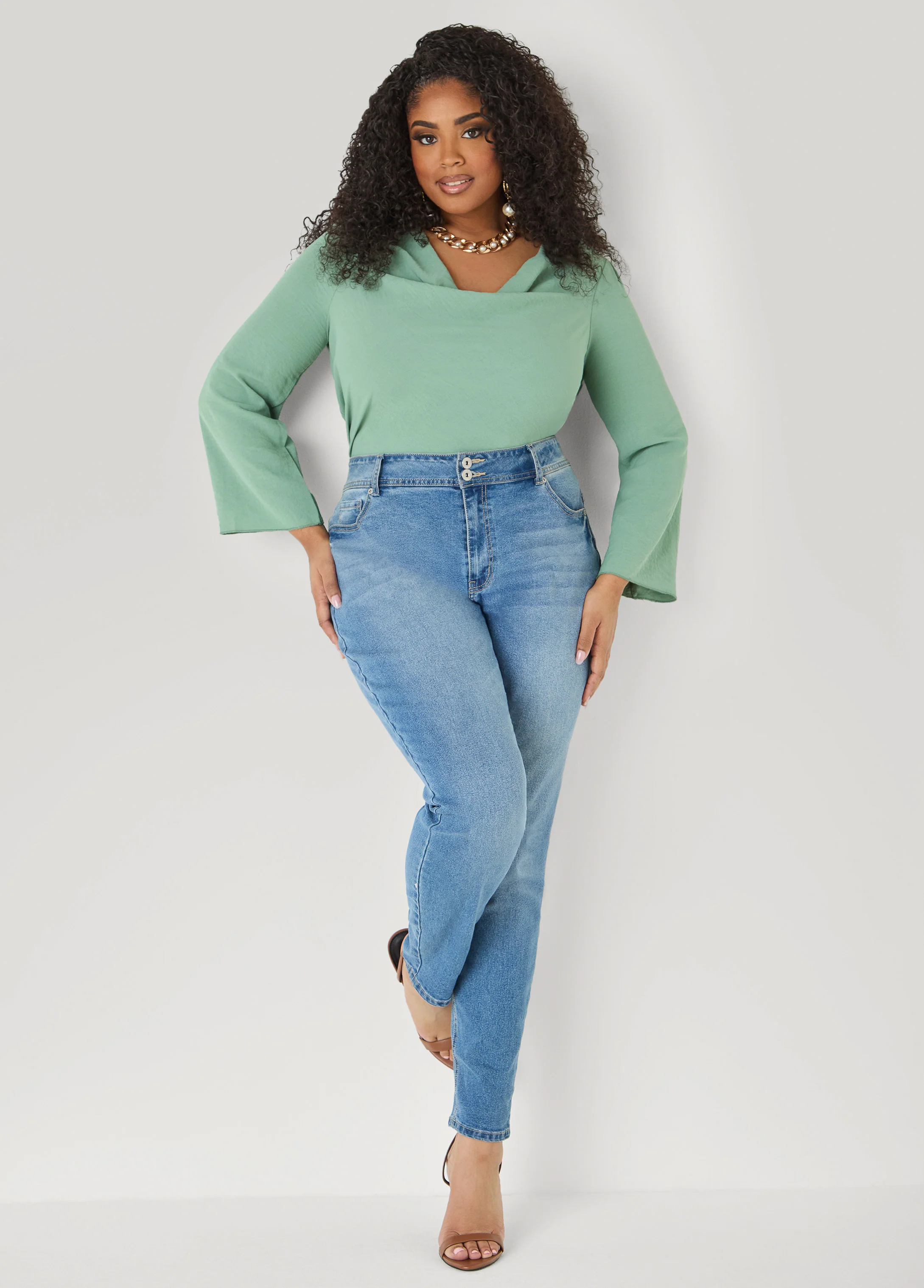 Textured Cowl Neck Blouse - Image 8