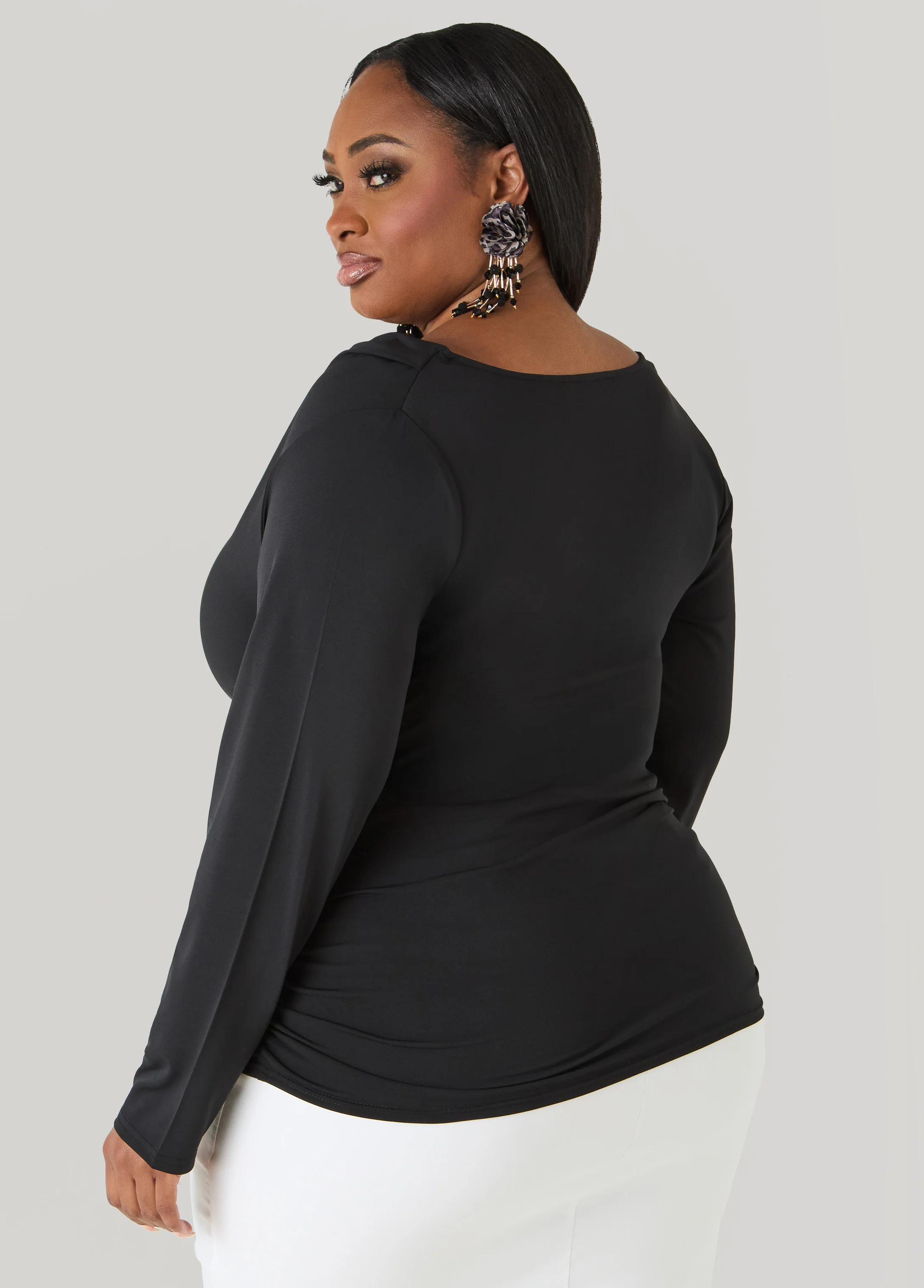 Cowl Neck Ruched Top - Image 2