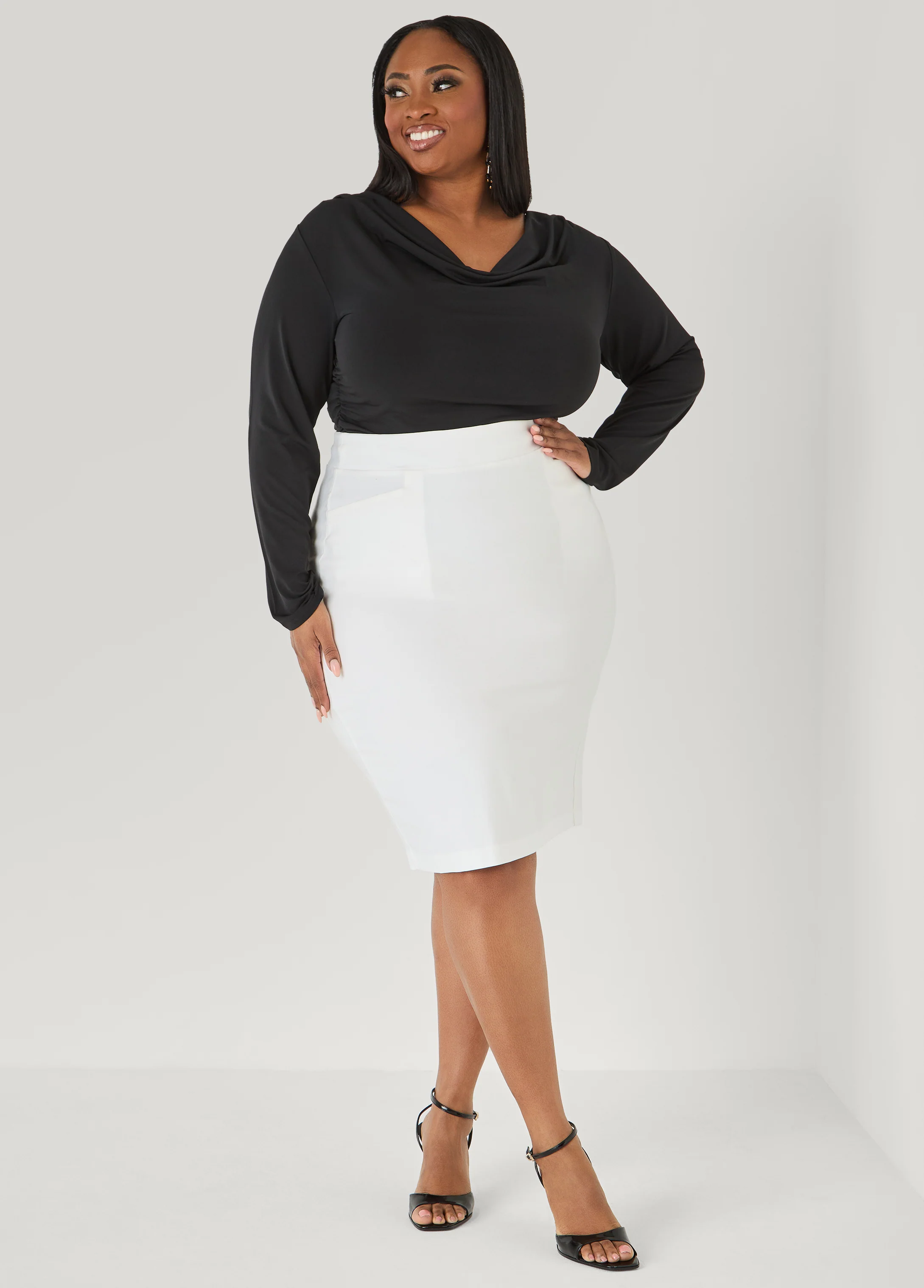 Cowl Neck Ruched Top - Image 3