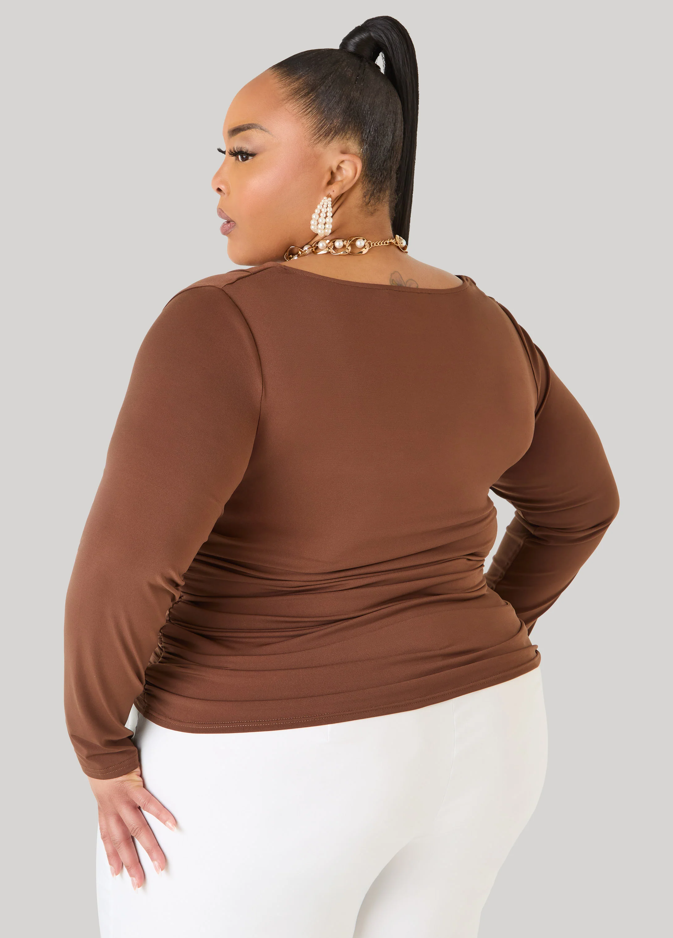 Cowl Neck Ruched Top - Image 6