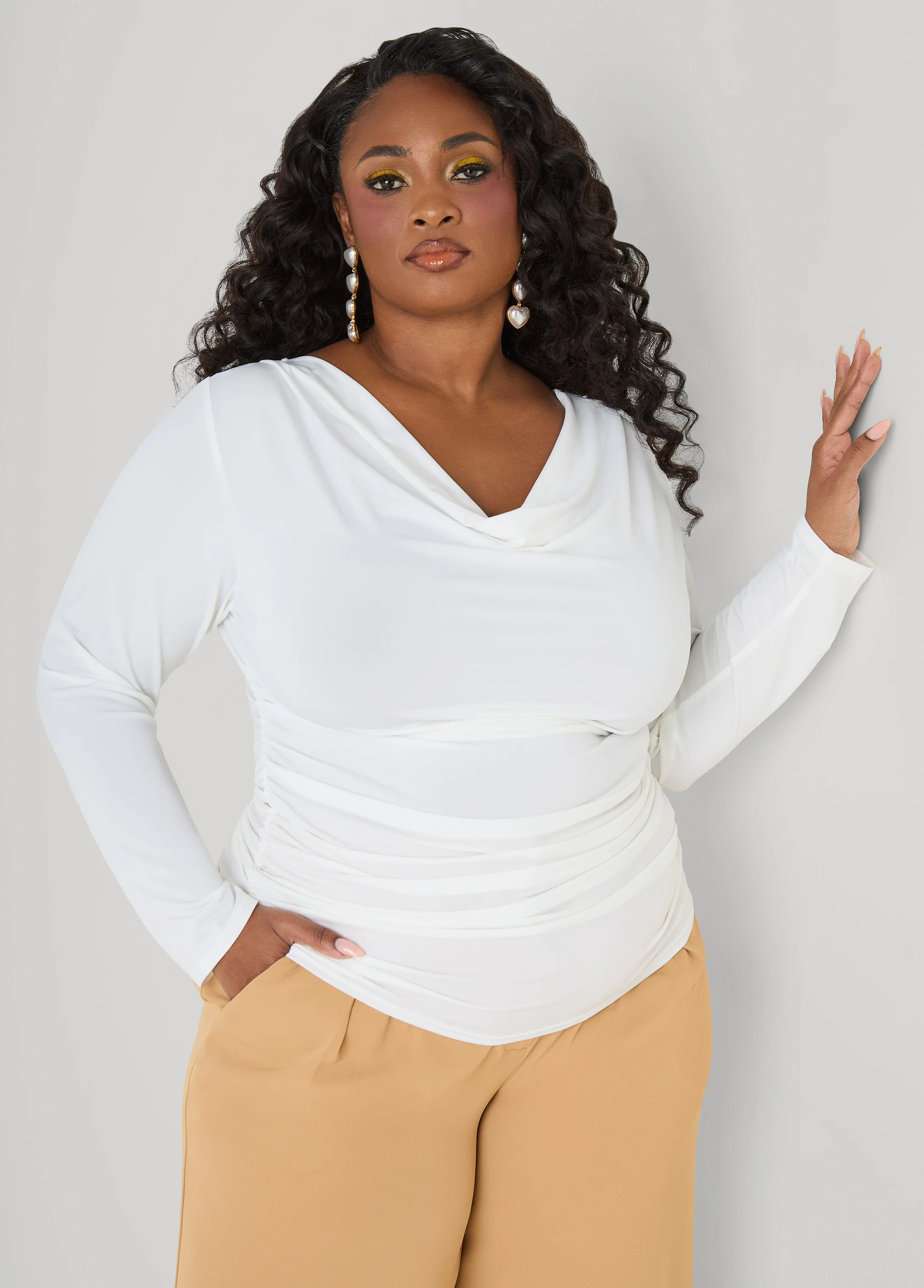 Cowl Neck Ruched Top - Image 8