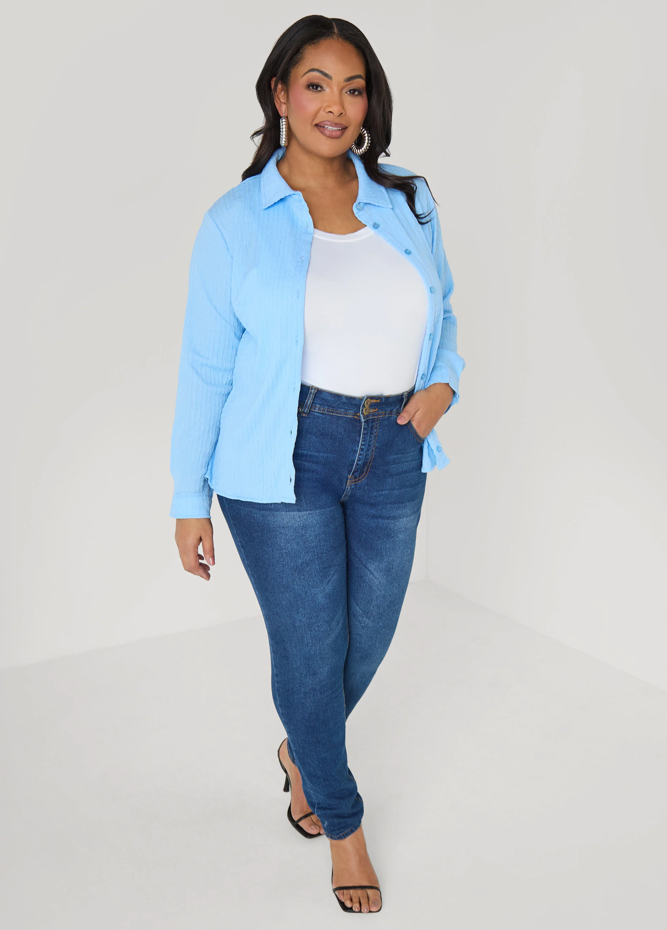 Textured Button Front Shirt - Image 3