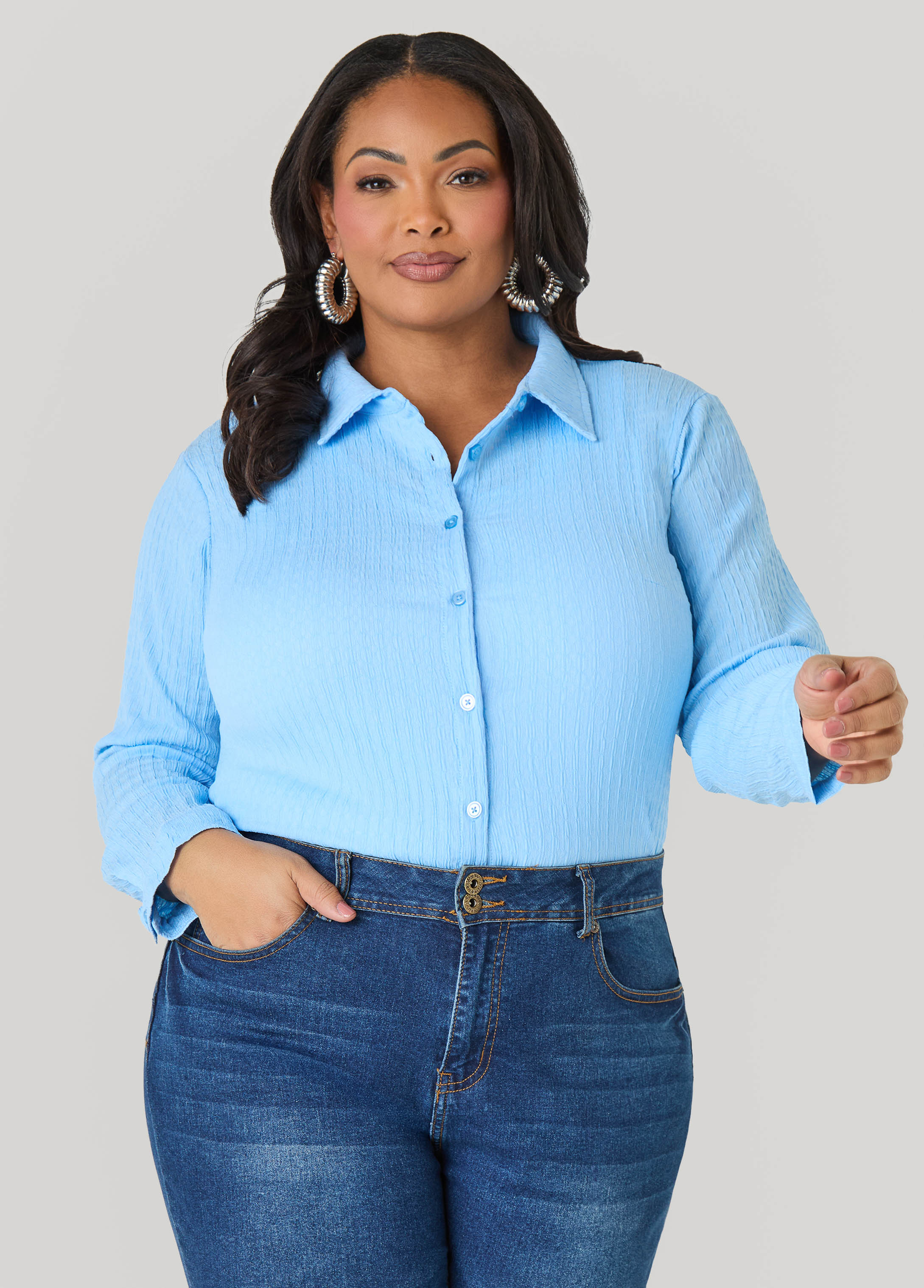 Textured Button Front Shirt - Image 4