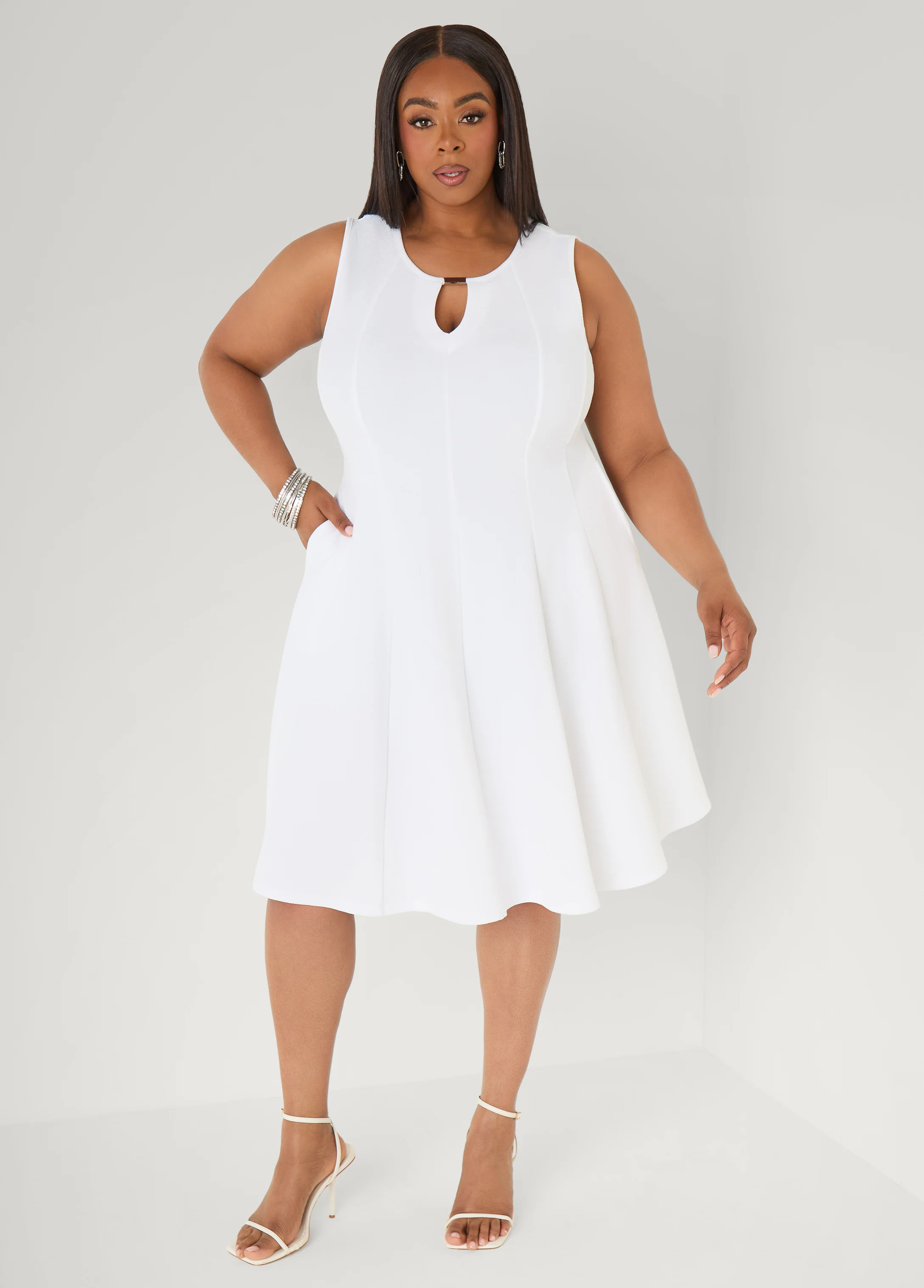 Textured A Line Dress - Image 5