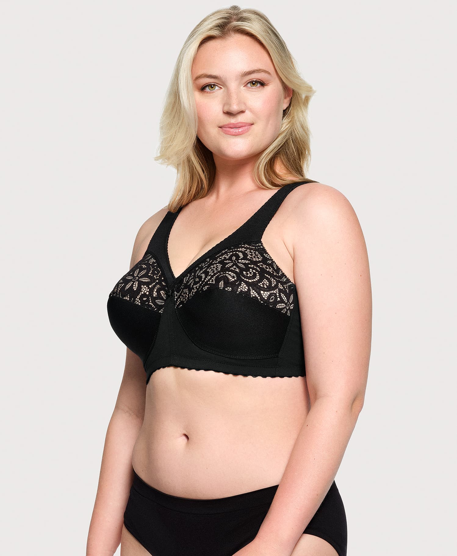 MagicLift Cotton Support Bra Black - Image 4