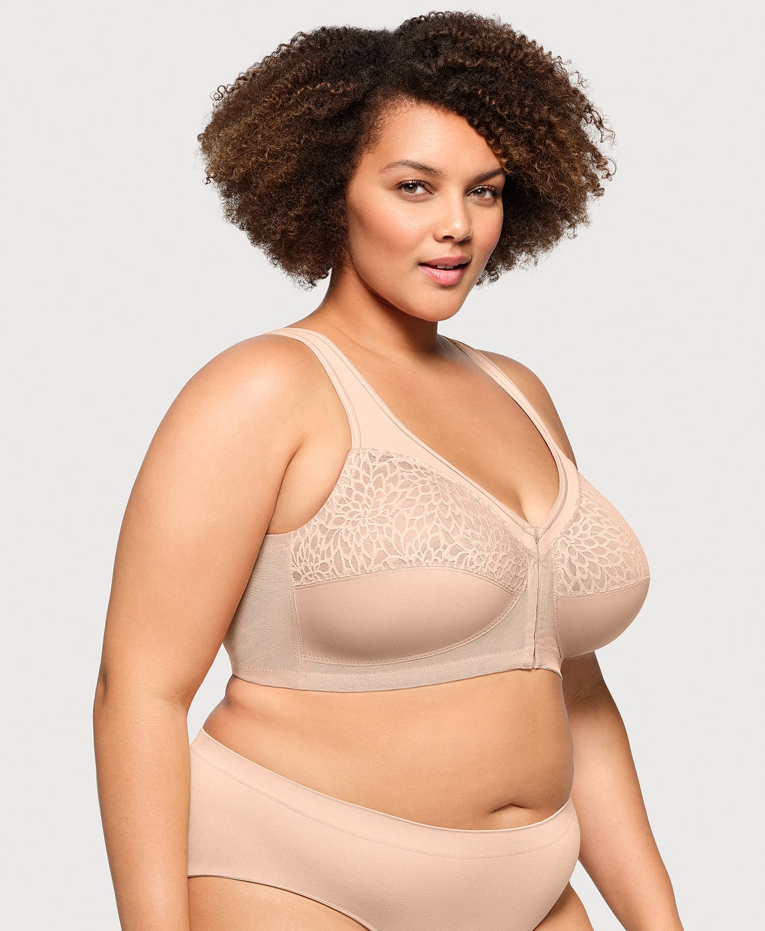 MagicLift Front-Closure Racerback Bra Cafe - Image 3
