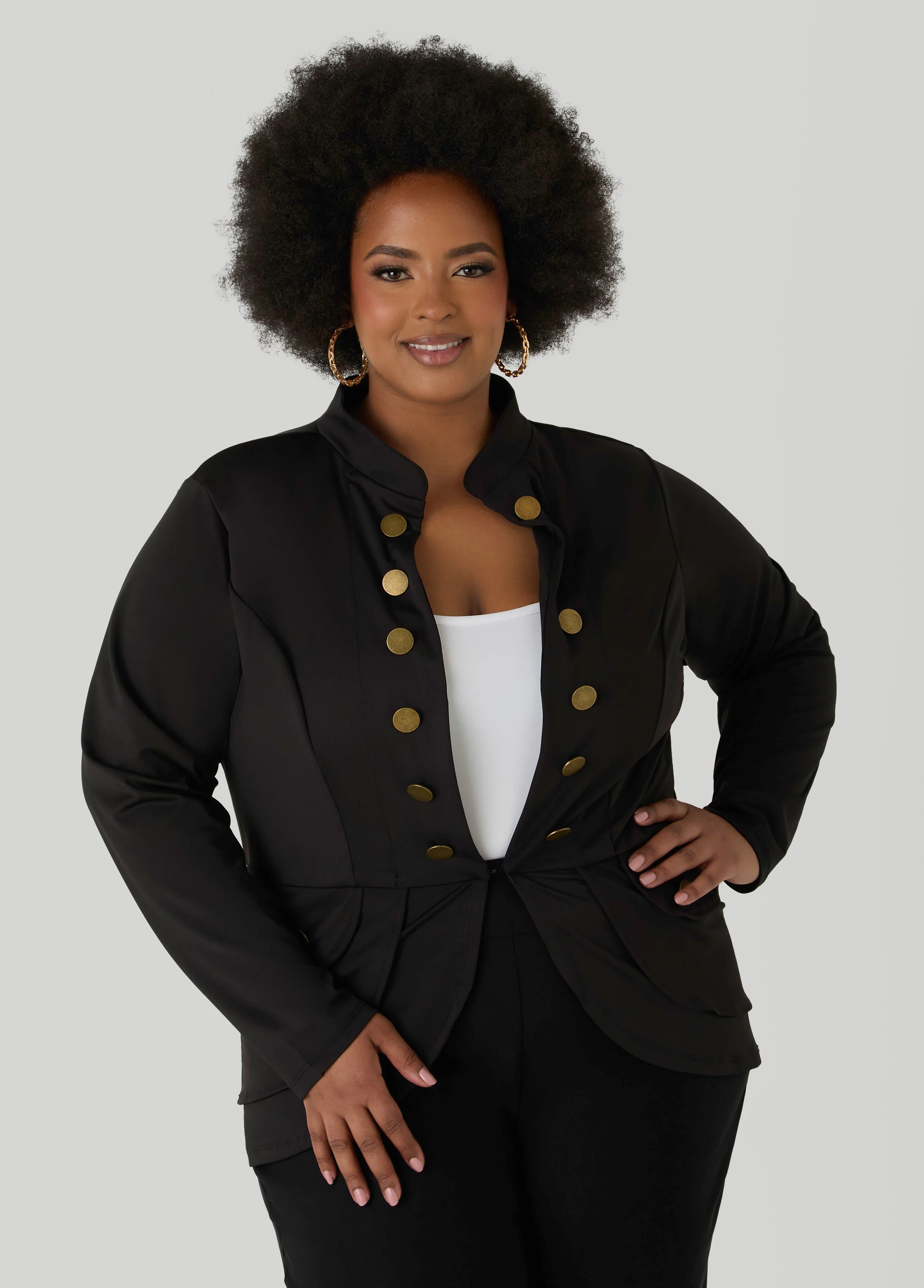 Button Detailed Military Jacket - Image 5