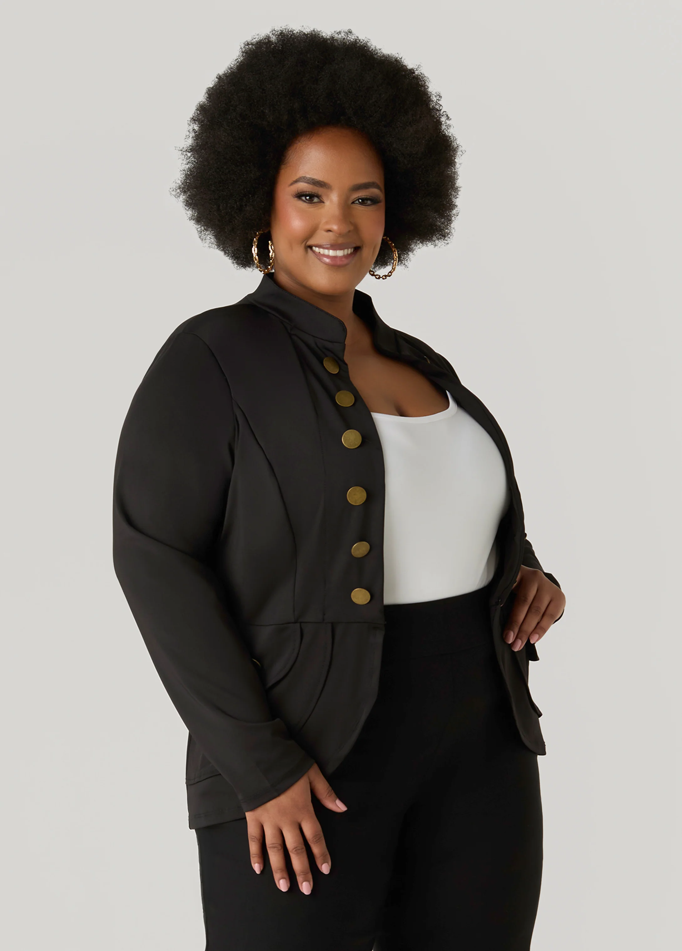 Button Detailed Military Jacket - Image 8