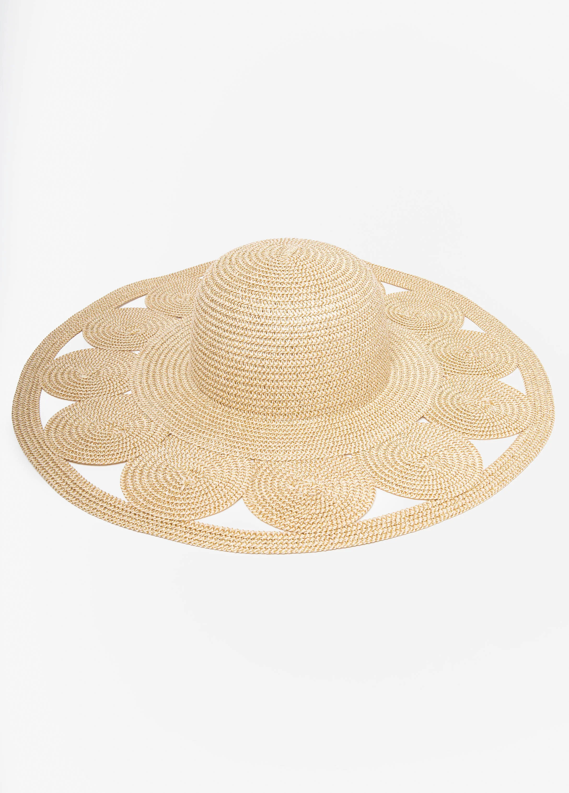 Metallic Cutout Straw Hat - Image 2