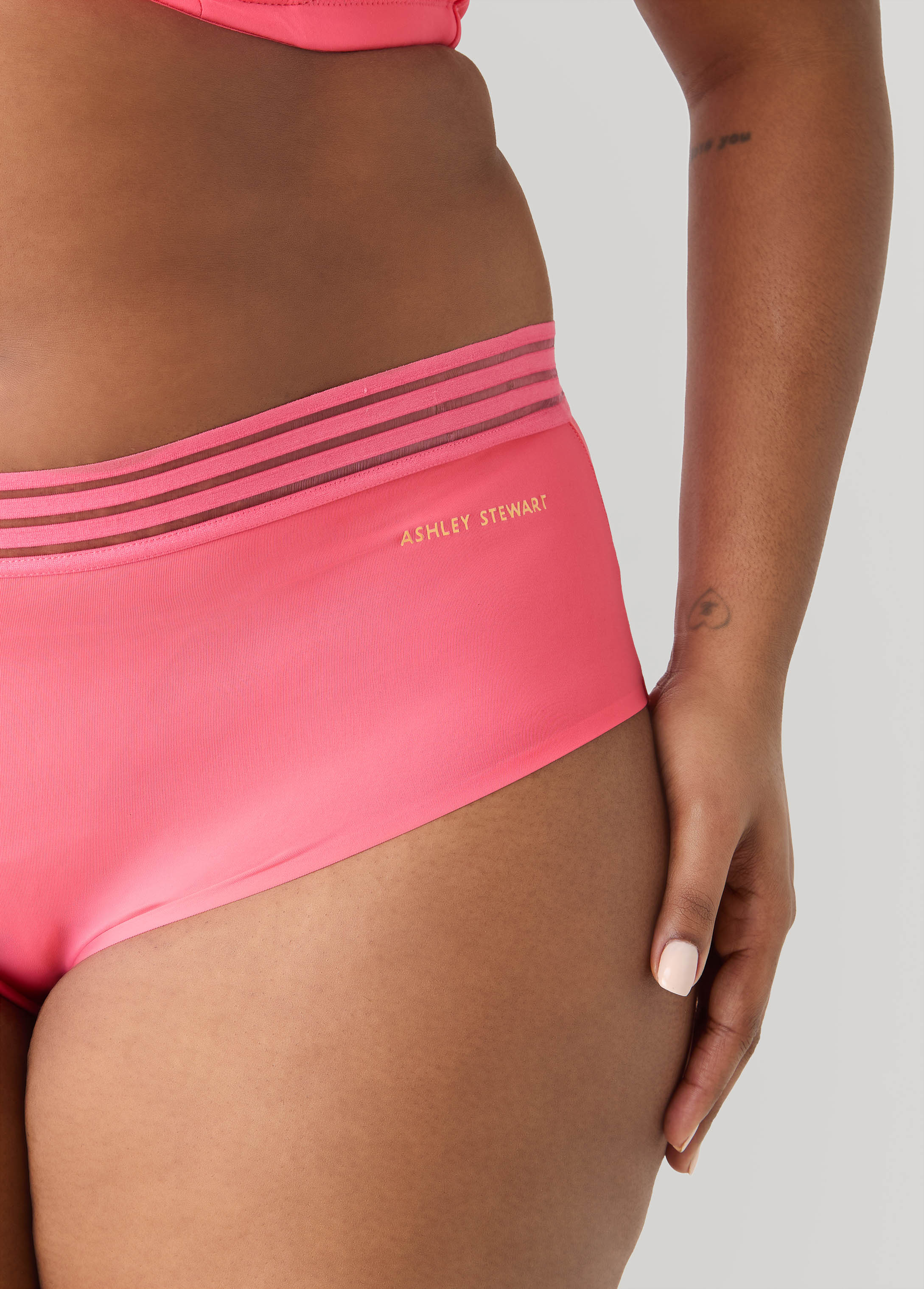Sheer Striped Microfiber Briefs - Image 3