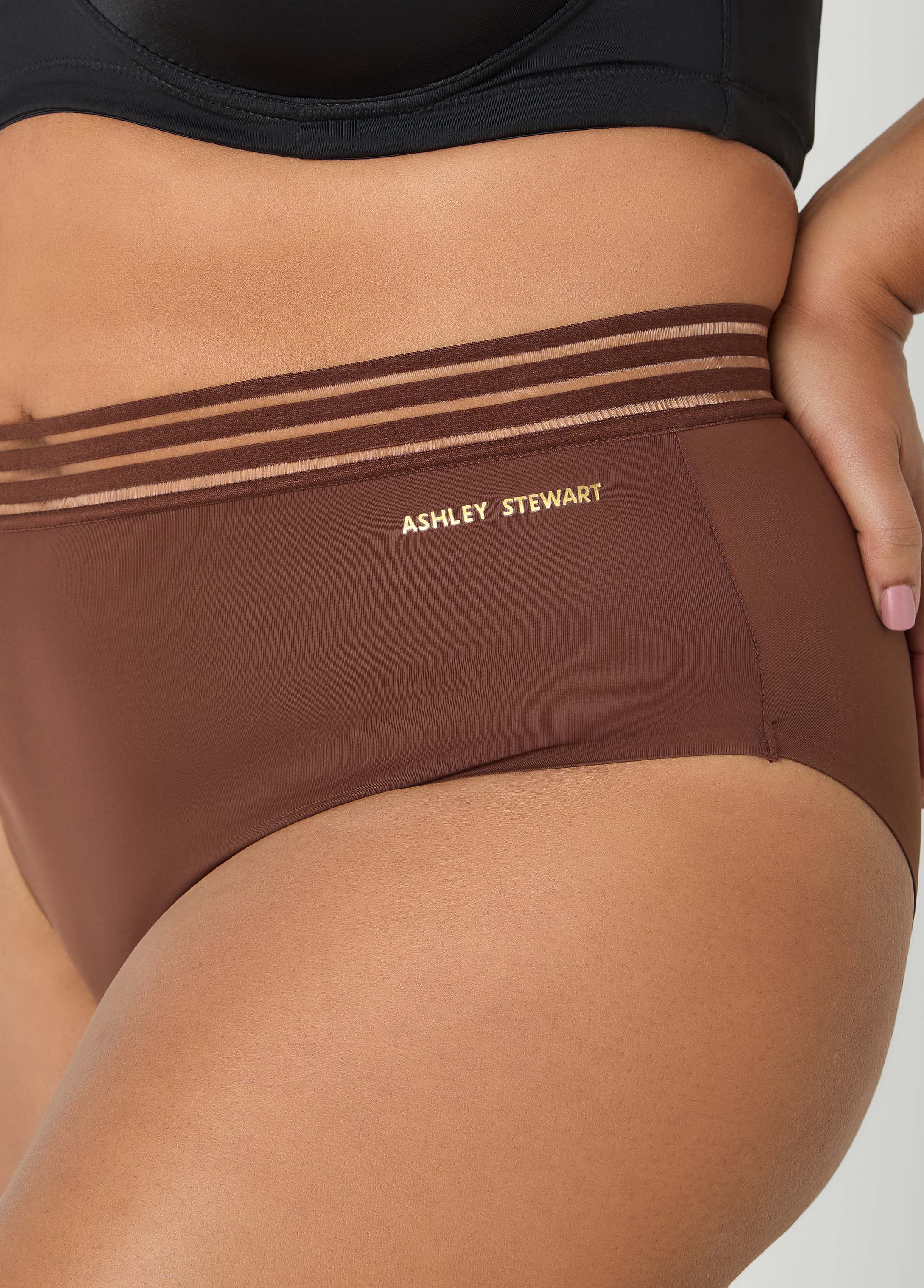 Sheer Striped Microfiber Briefs - Image 7