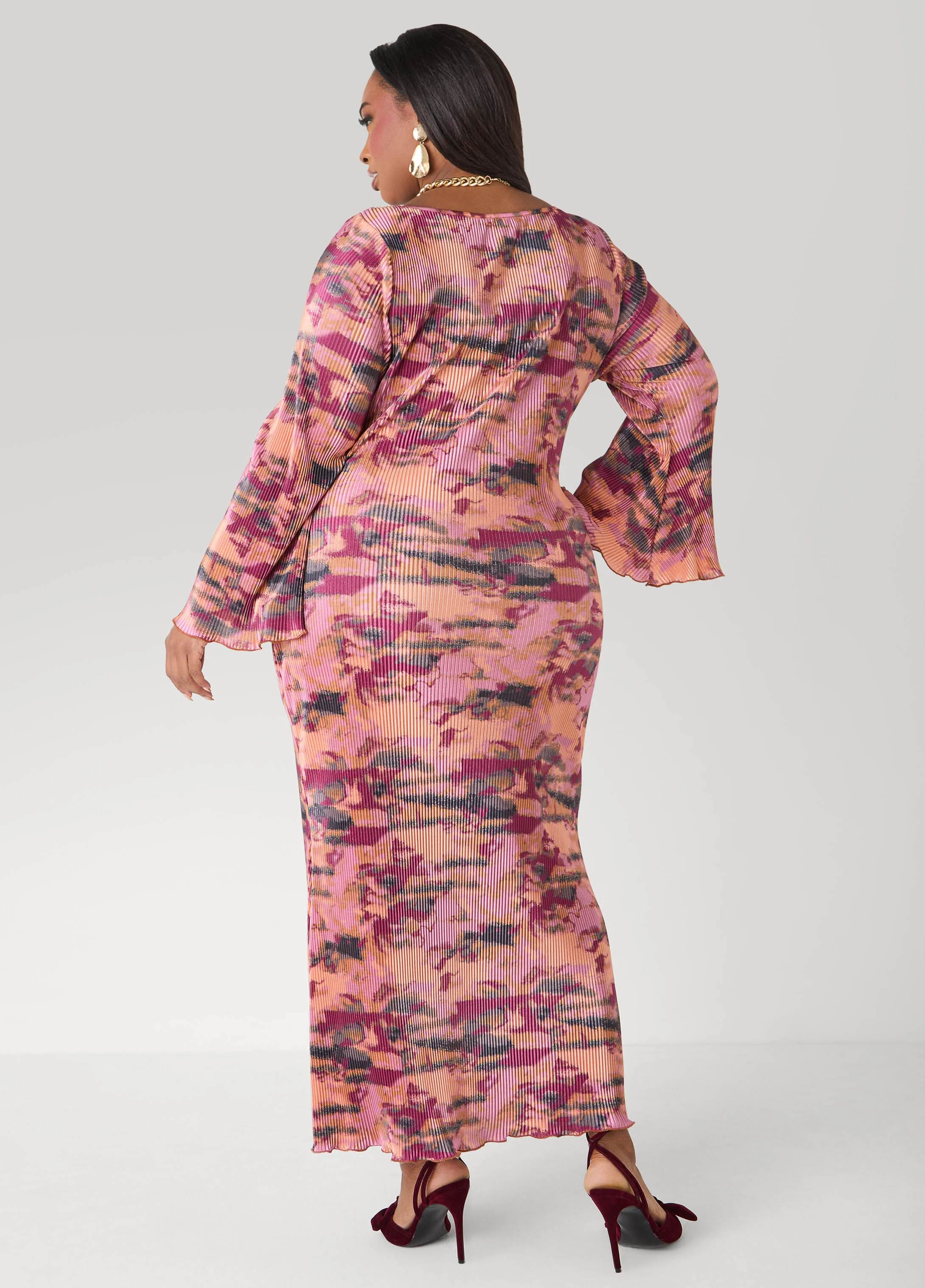Plisse Printed Maxi Dress - Image 2