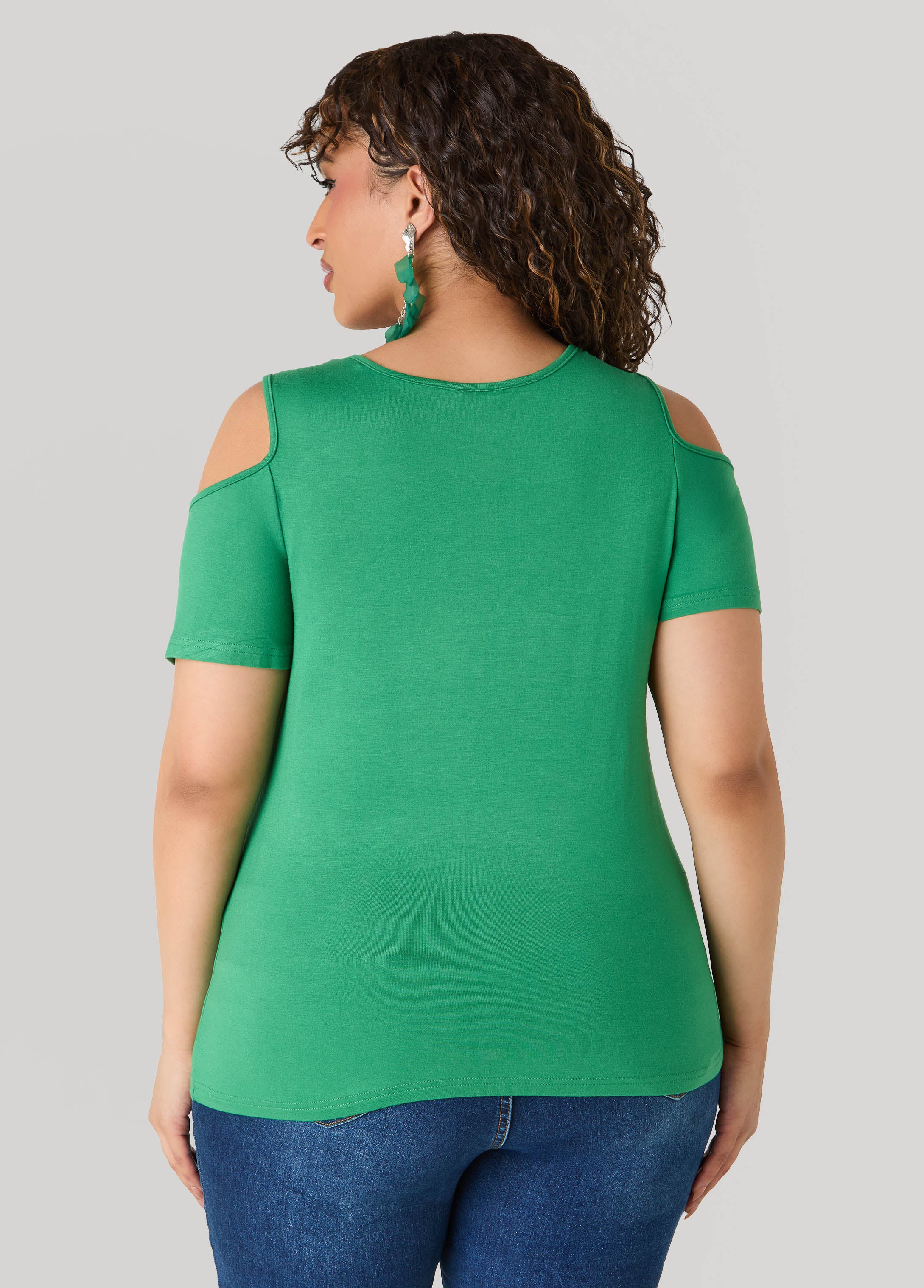 Grommet Cold Shoulder Top - Image 10