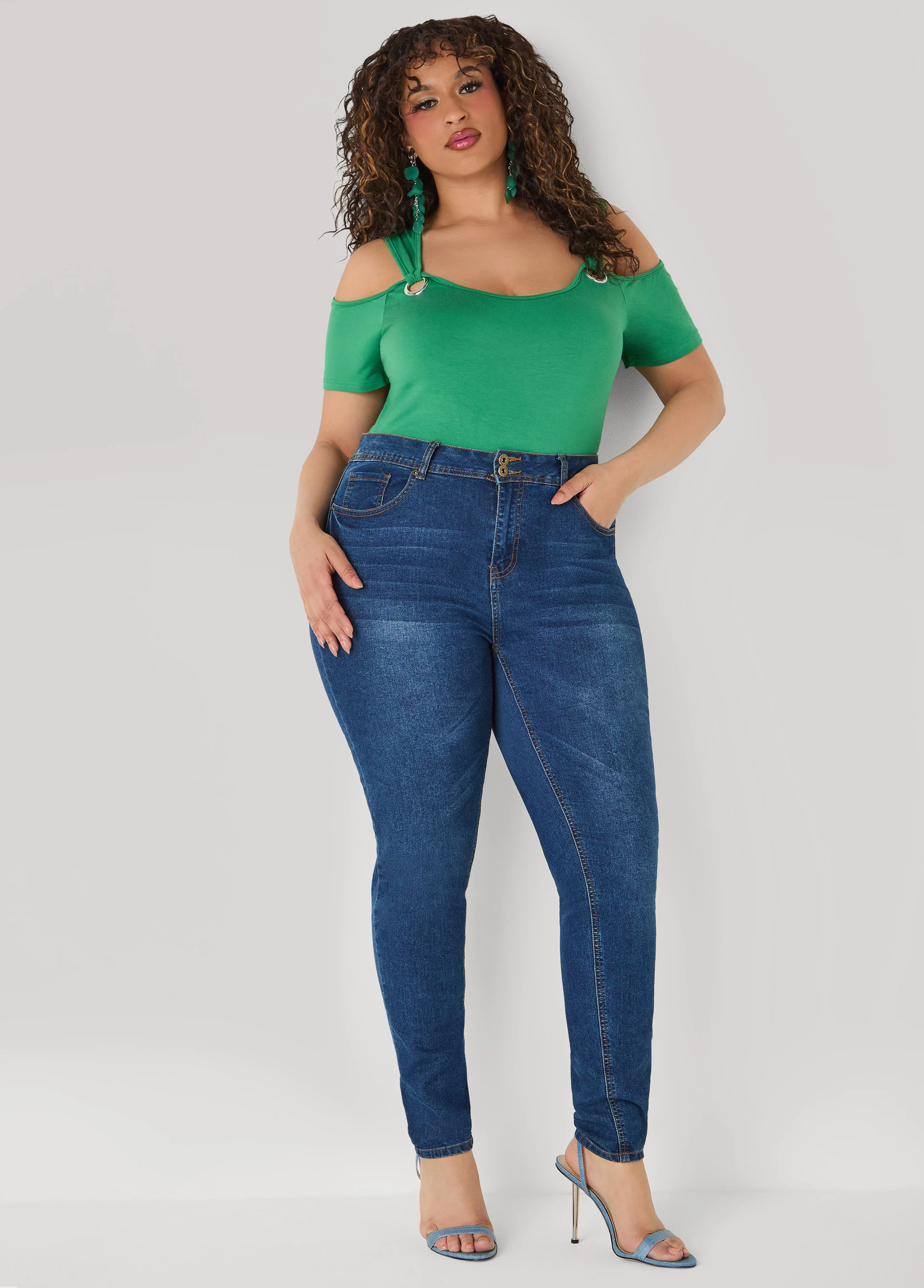 Grommet Cold Shoulder Top - Image 11