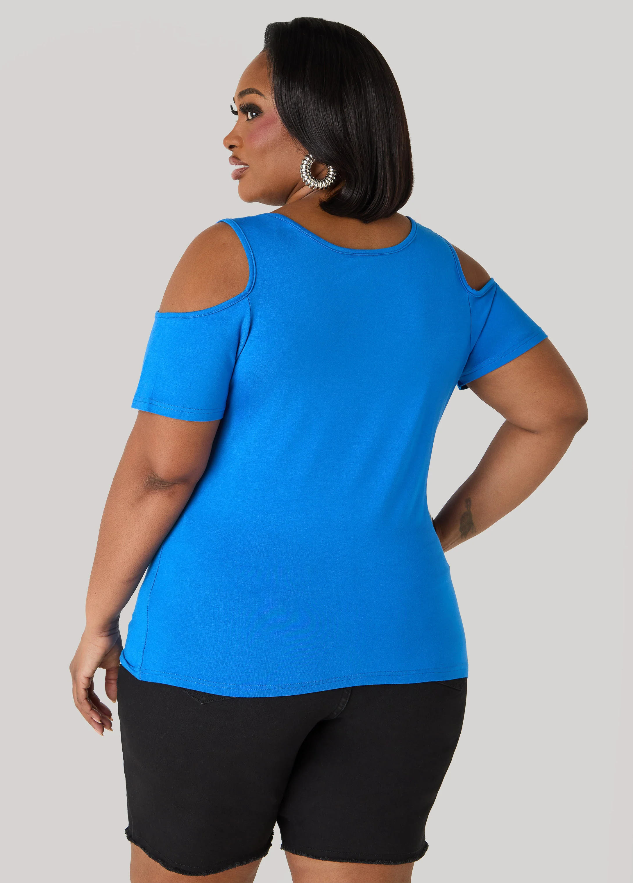 Grommet Cold Shoulder Top - Image 14