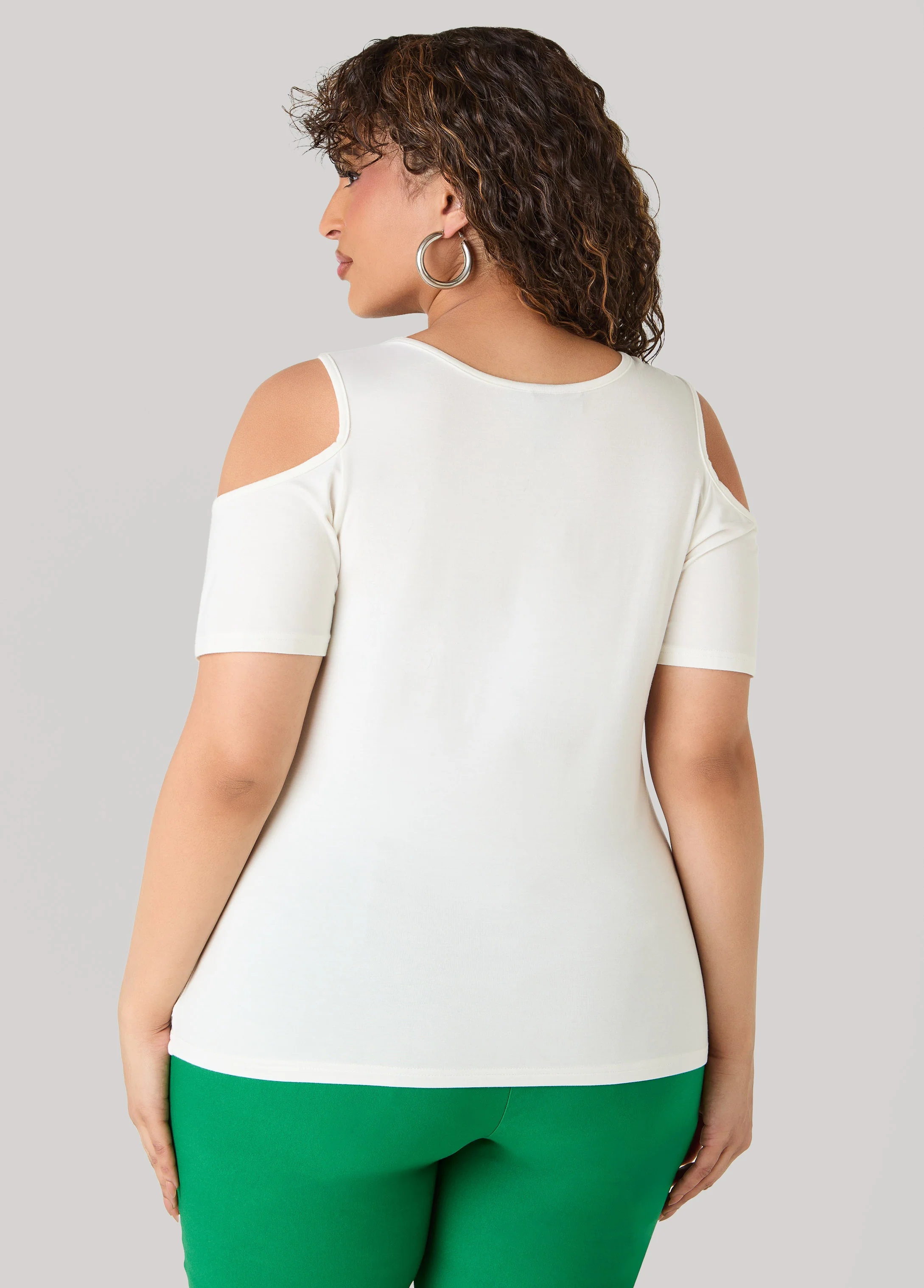 Grommet Cold Shoulder Top - Image 2