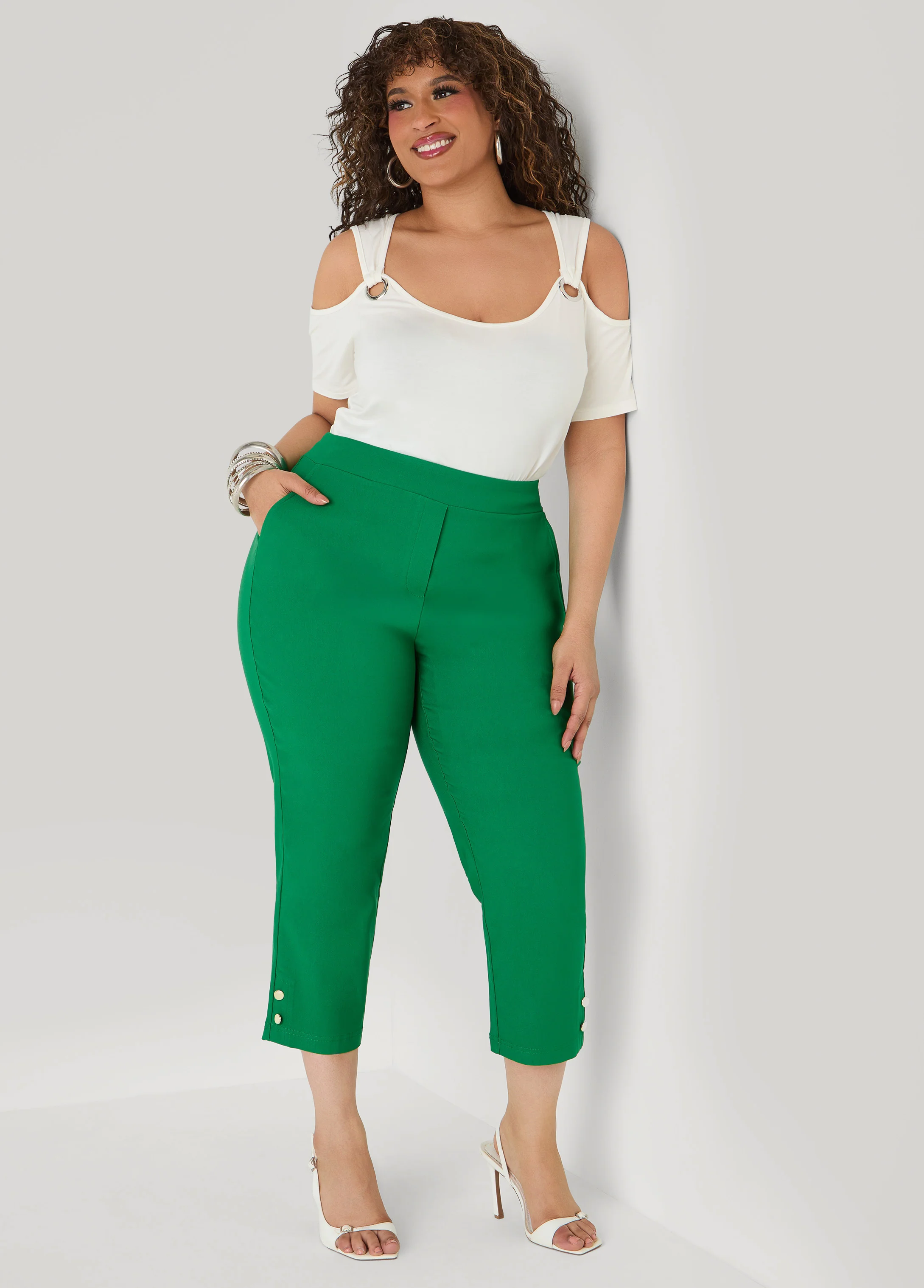 Grommet Cold Shoulder Top - Image 3